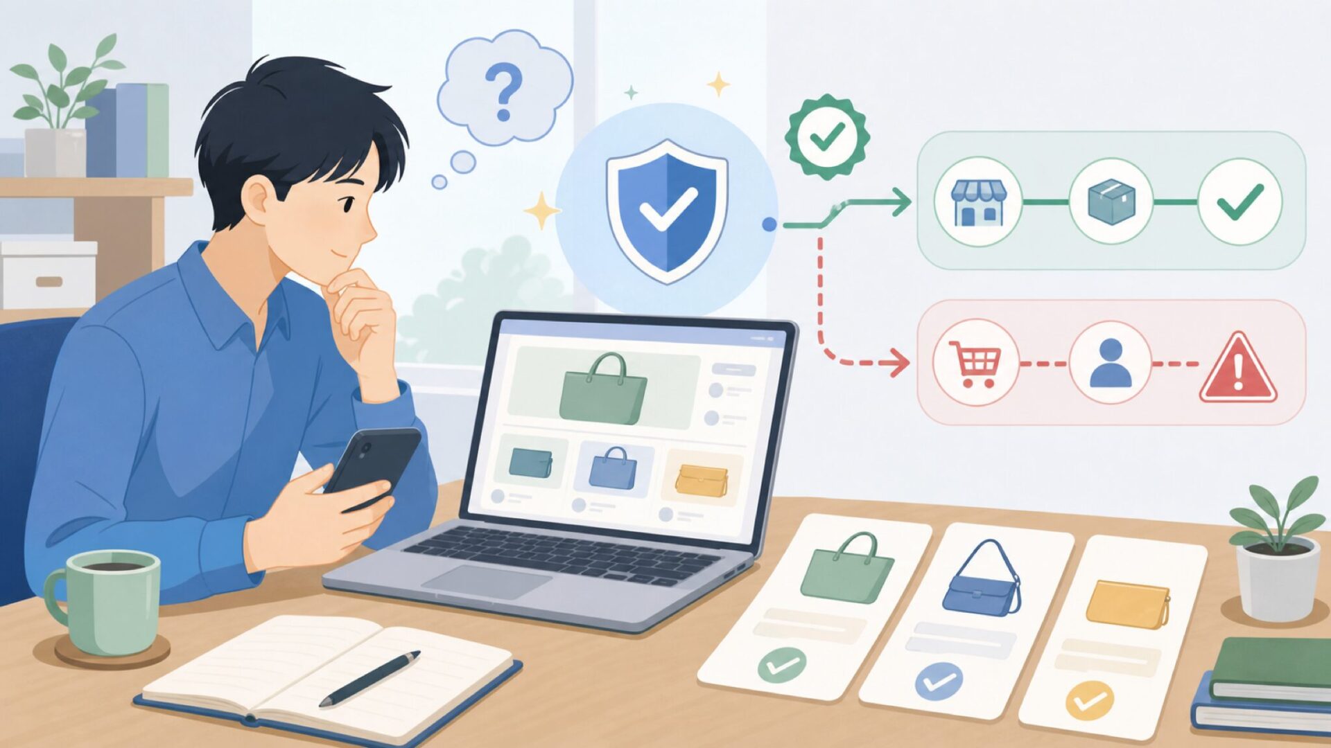 Butler Verner Sailsの買い方——正規取扱店と注意点を表すイラスト