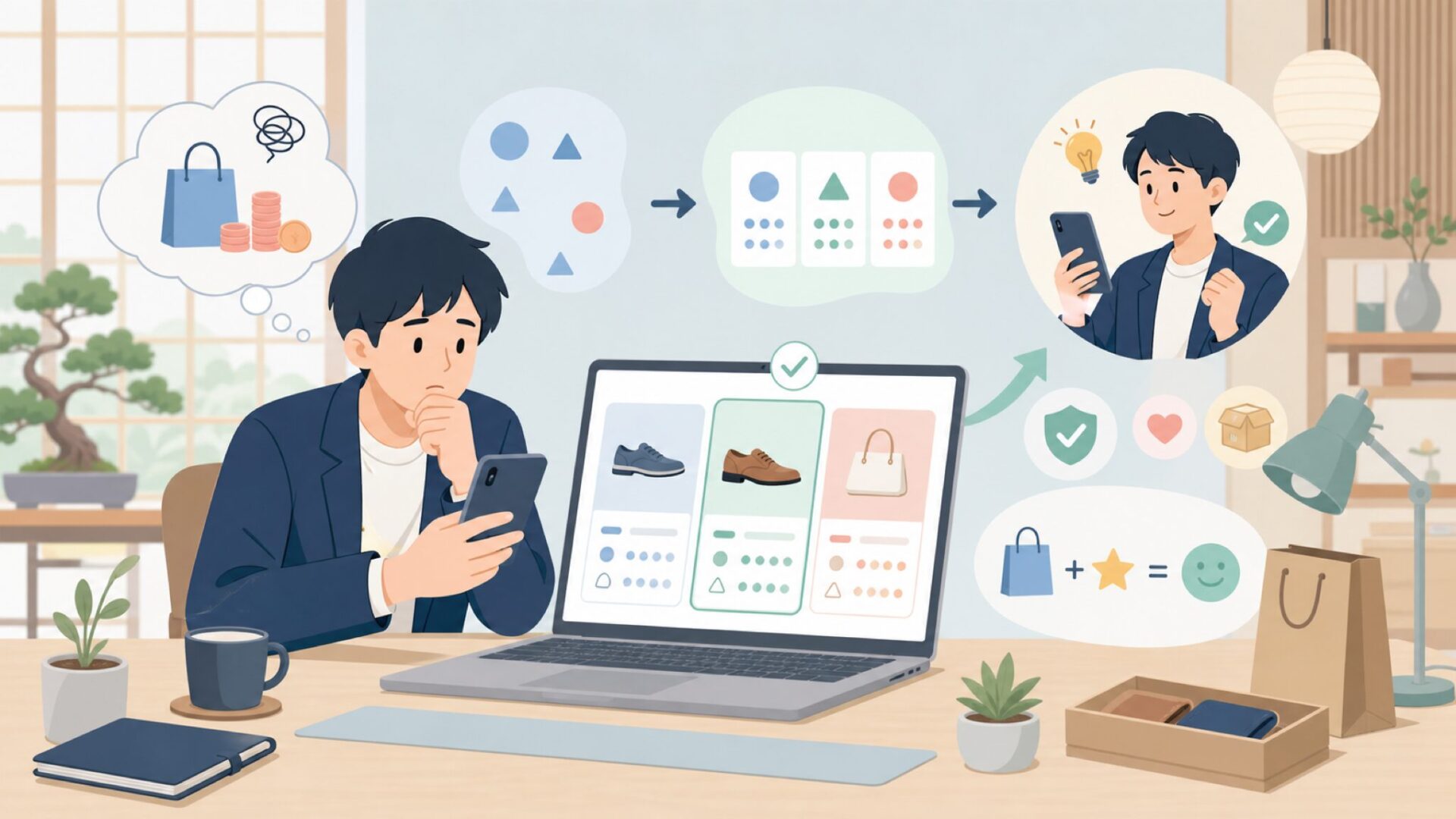 ALDOの価格帯とコスパを正直に評価するを表すイラスト