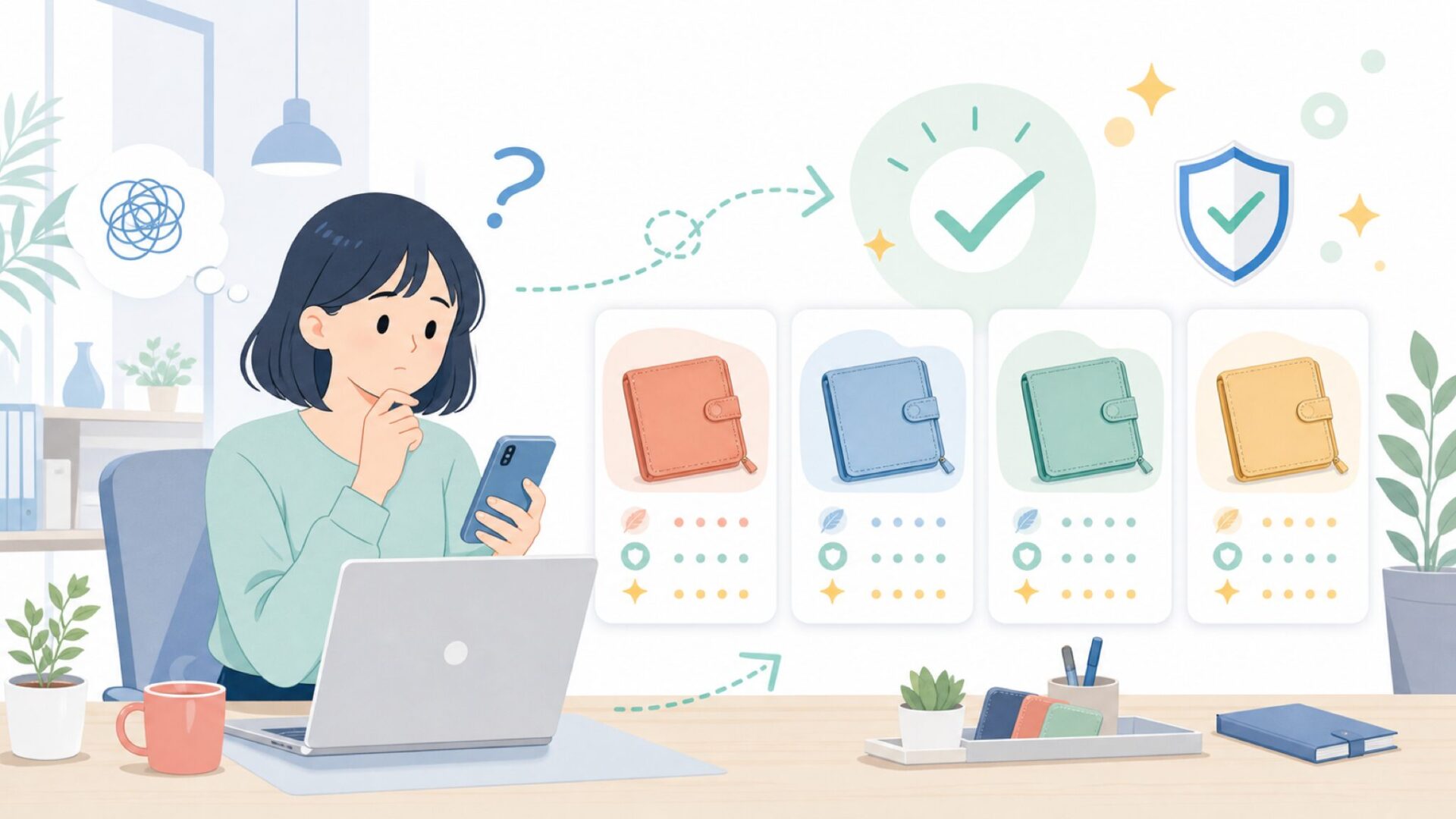 RafiCaroのおすすめアイテム4選とラインナップを表すイラスト