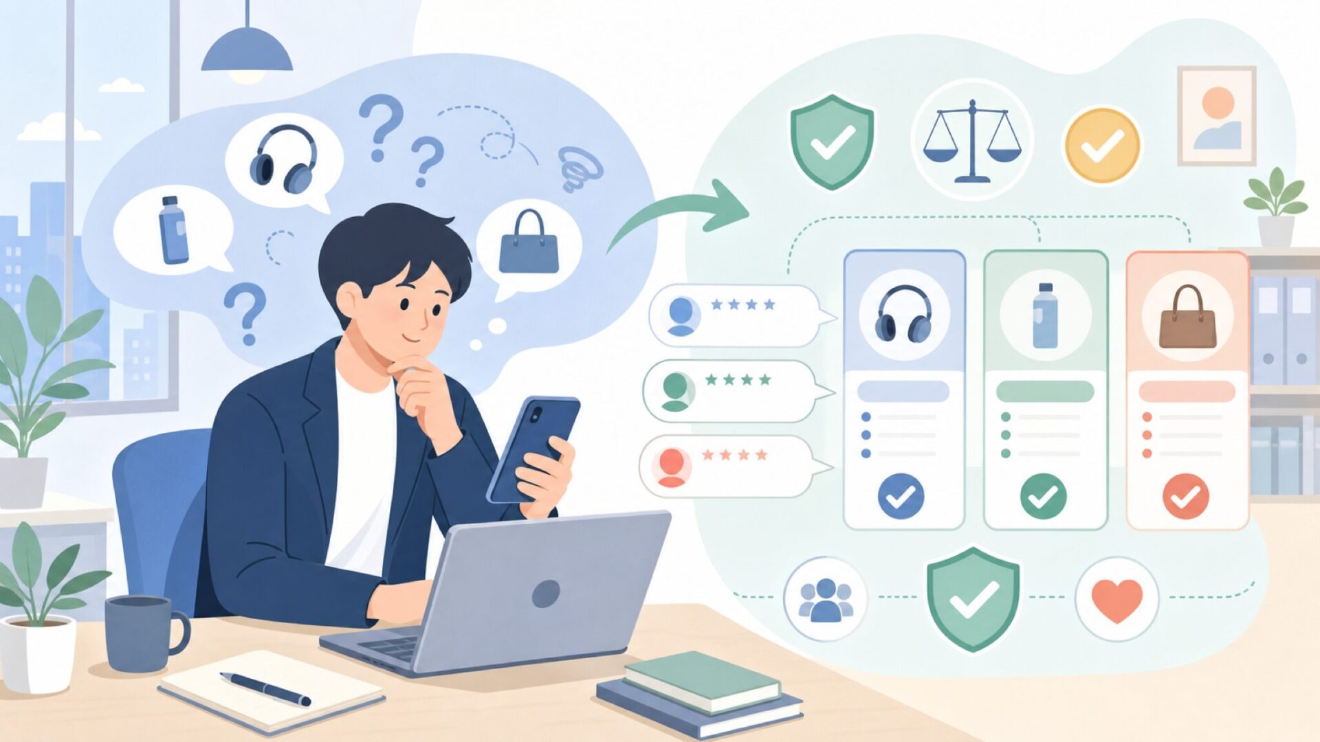 TREBLABの評判・口コミを徹底分析を表すイラスト