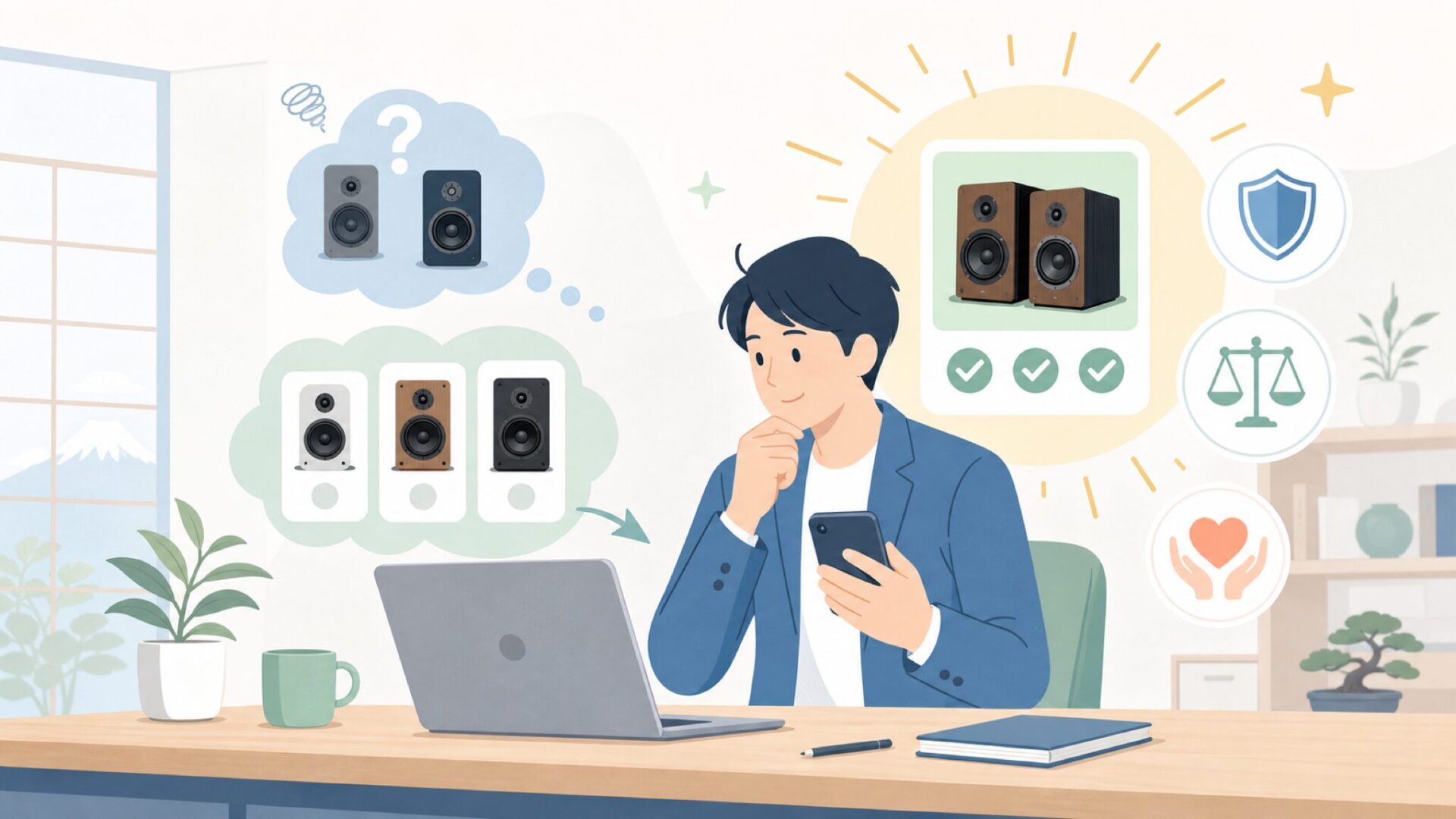 競合スピーカーと比べてKanto Audioを選ぶ根拠を表すイラスト