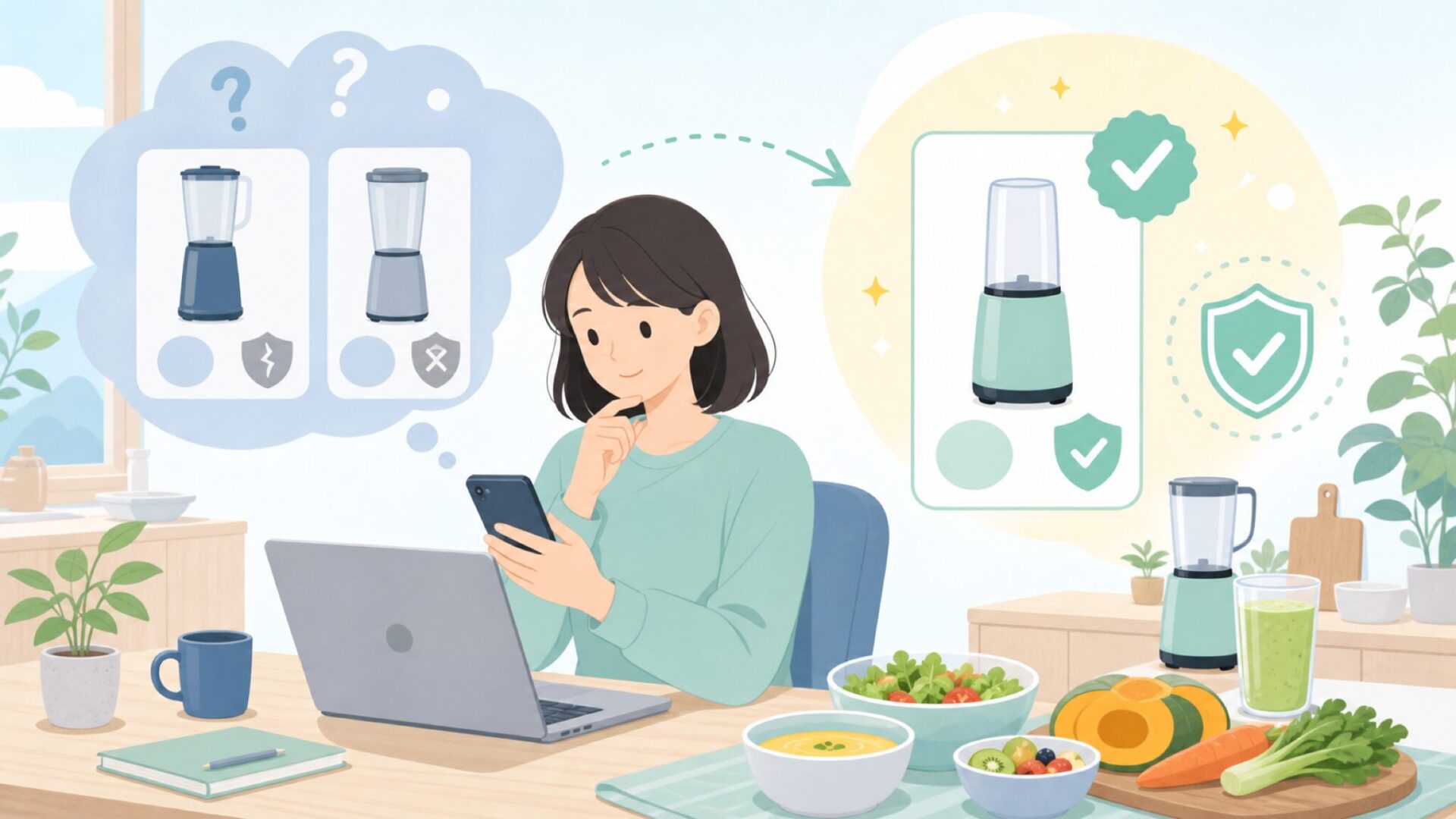 正規品マジックブレットの実力──毎日の食卓が変わる使い勝手を表すイラスト