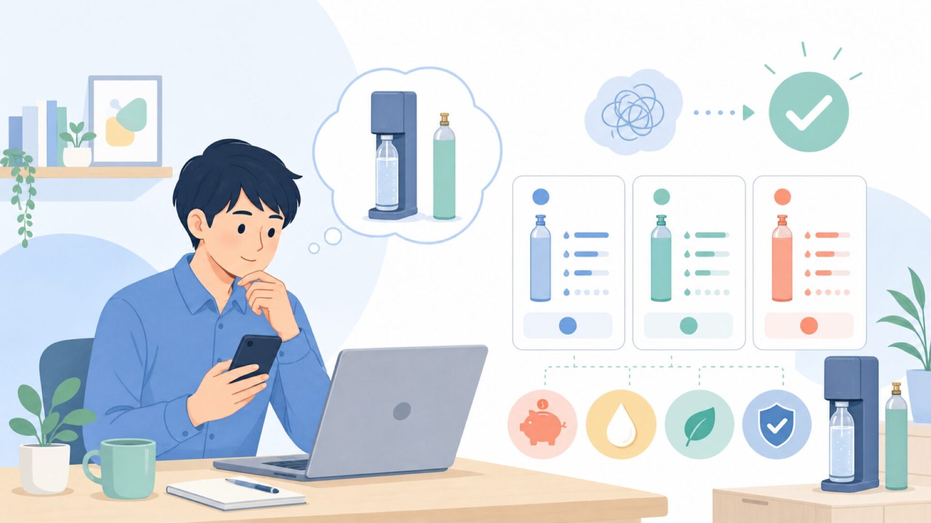 ガスシリンダーのランニングコスト — 維持費を正確に把握するを表すイラスト