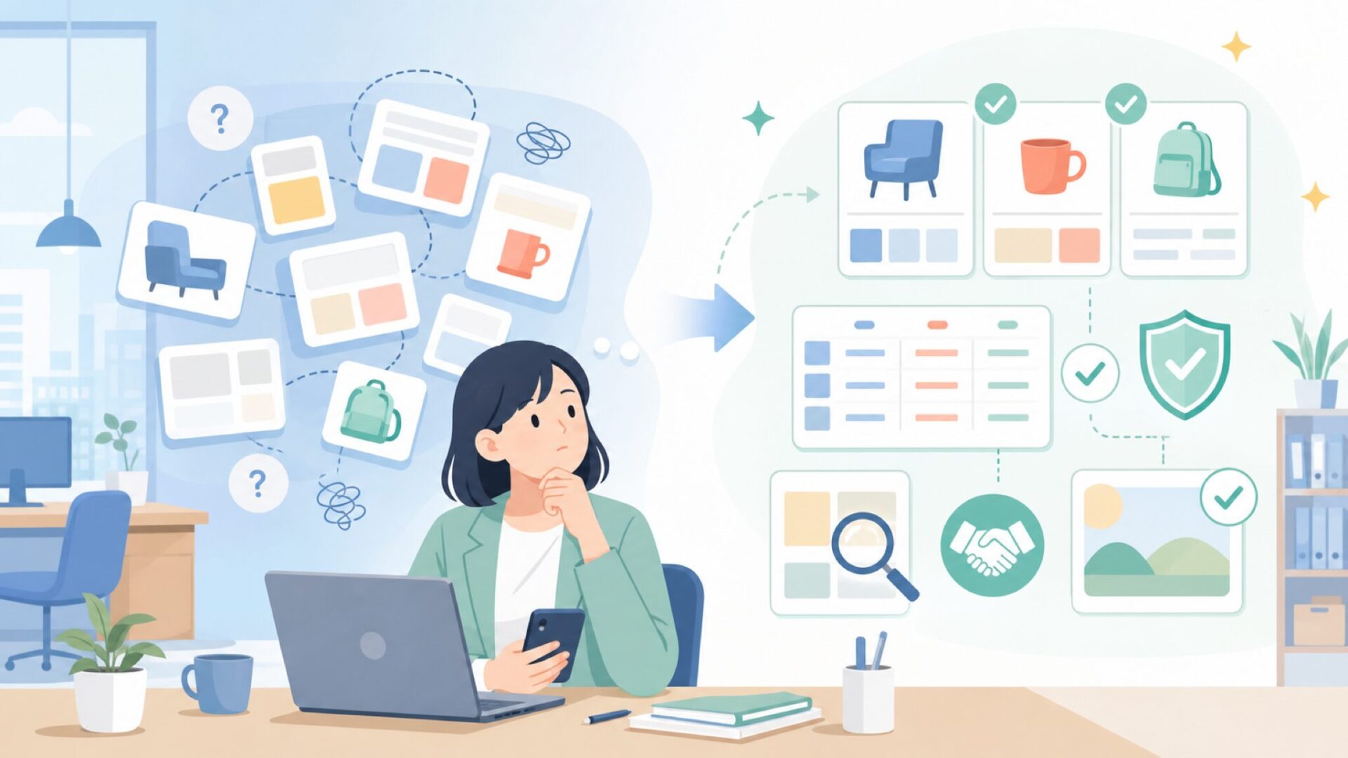 「human-centric」という一般英語との混同を解くを表すイラスト