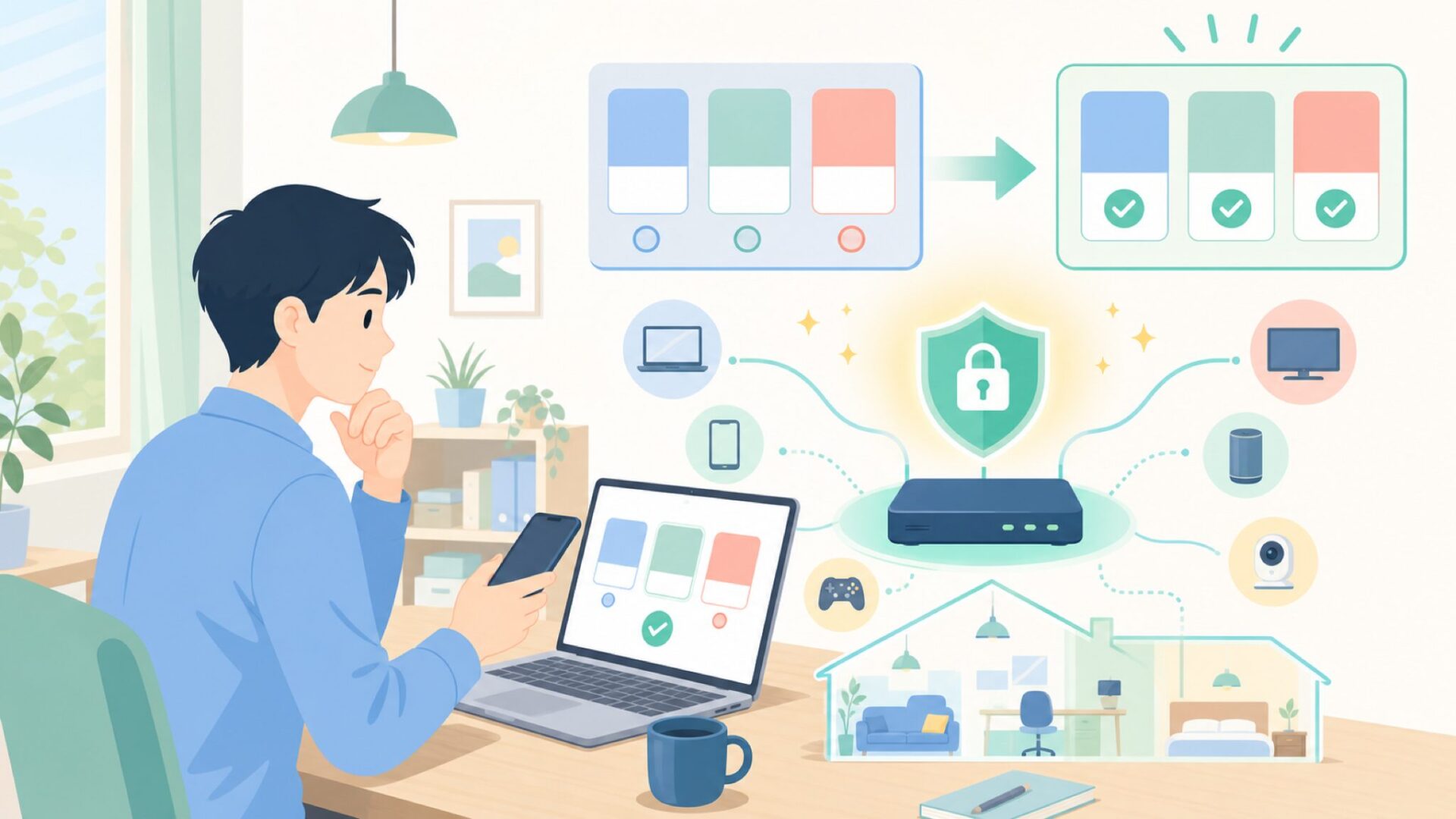 気になるセキュリティと信頼性の実際を表すイラスト
