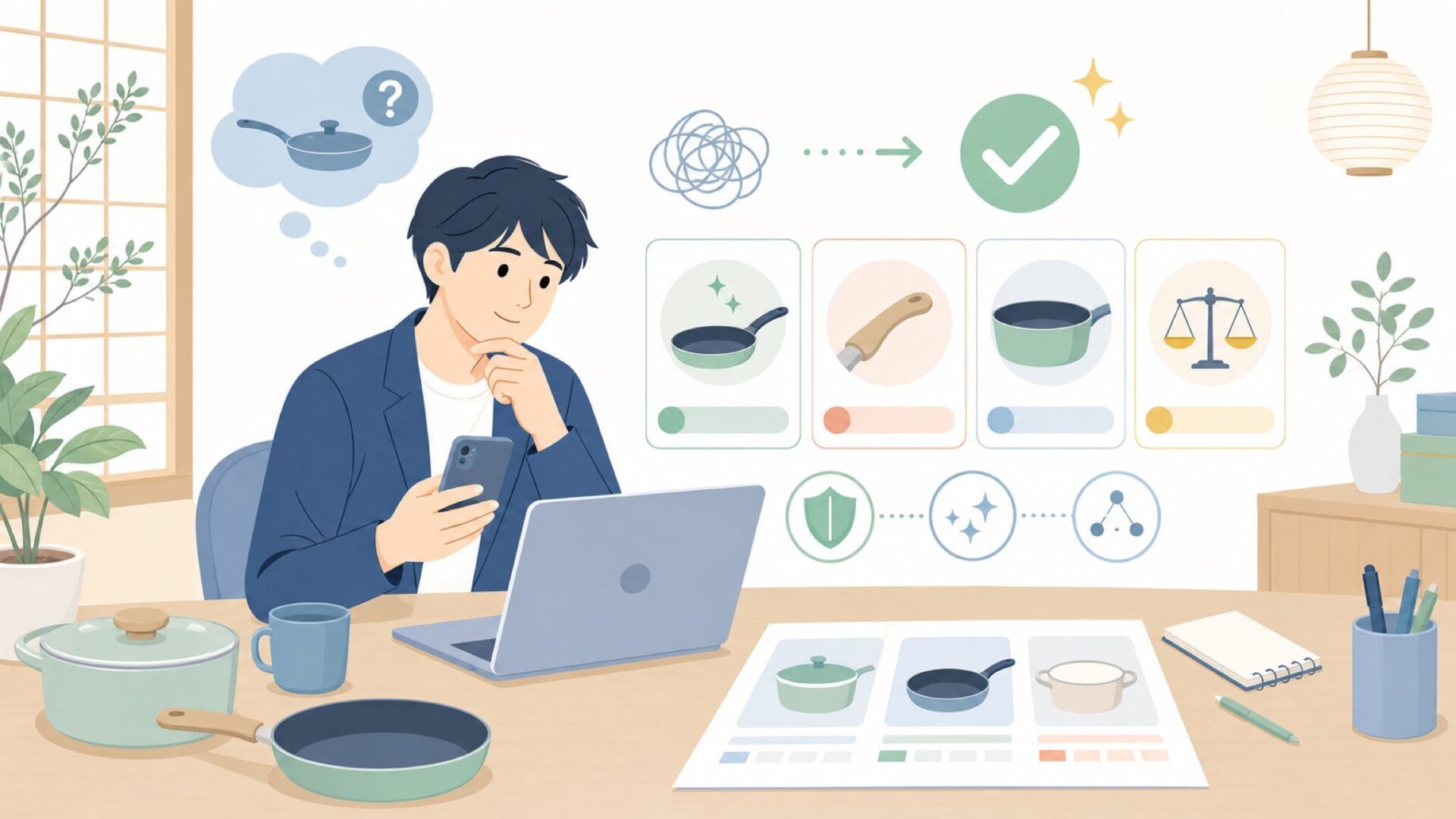 数字で見るGreenPanの実力|優れた4つの特長を表すイラスト