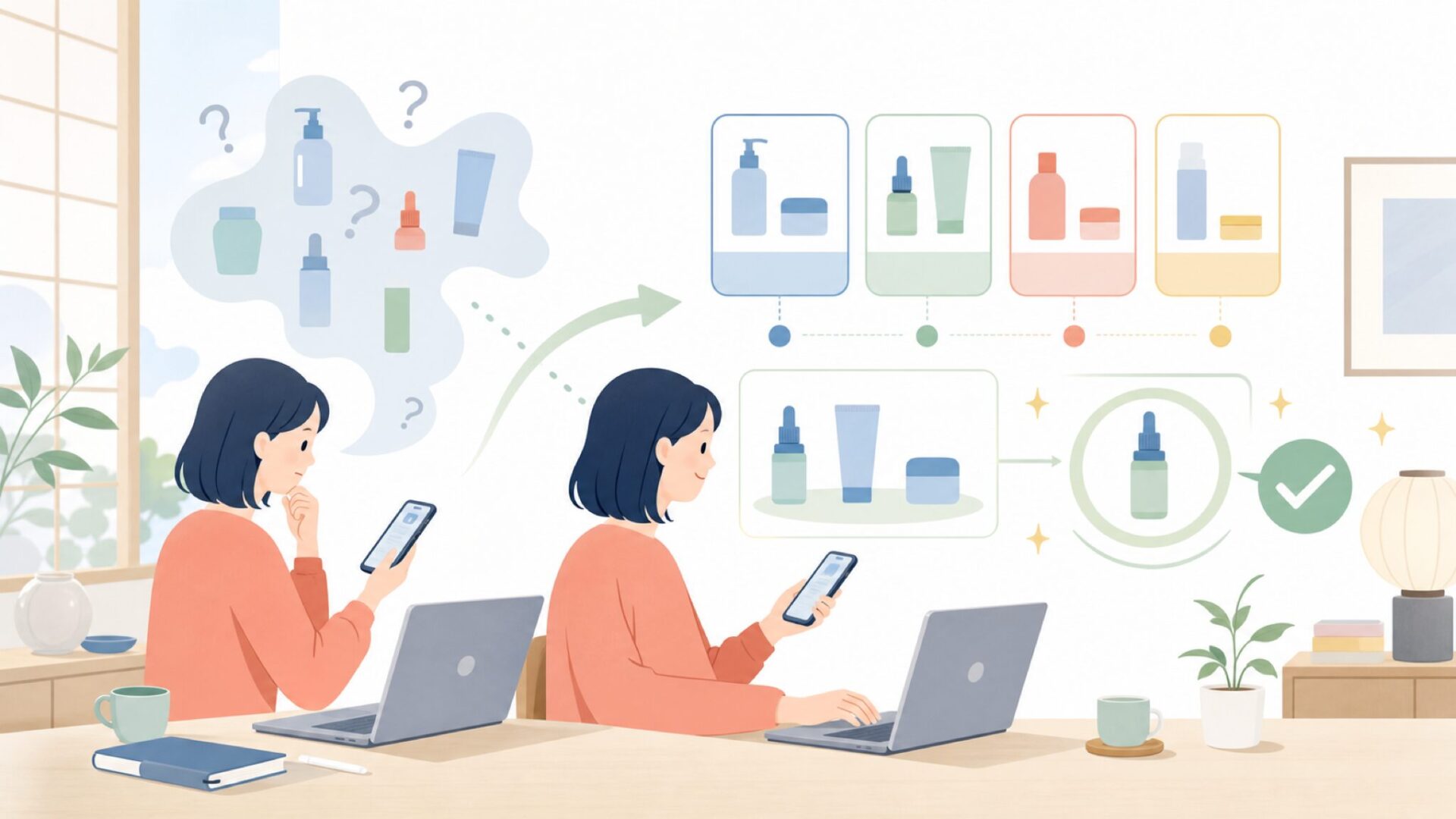 essenceの代表商品——何から試すか迷わないためにを表すイラスト