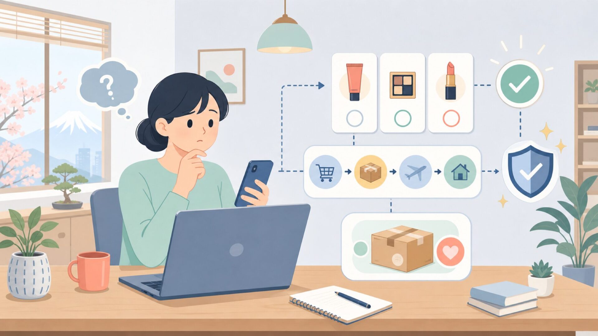 日本からMilaniを購入する方法を表すイラスト