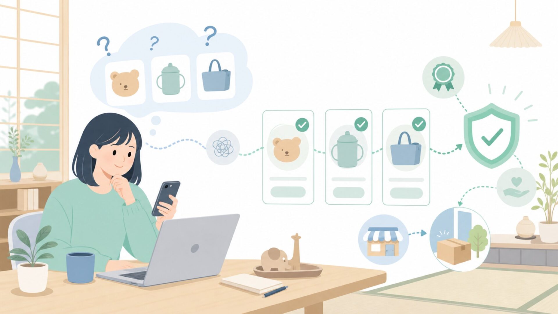 ギフトにLIEWOODが選ばれる理由を表すイラスト