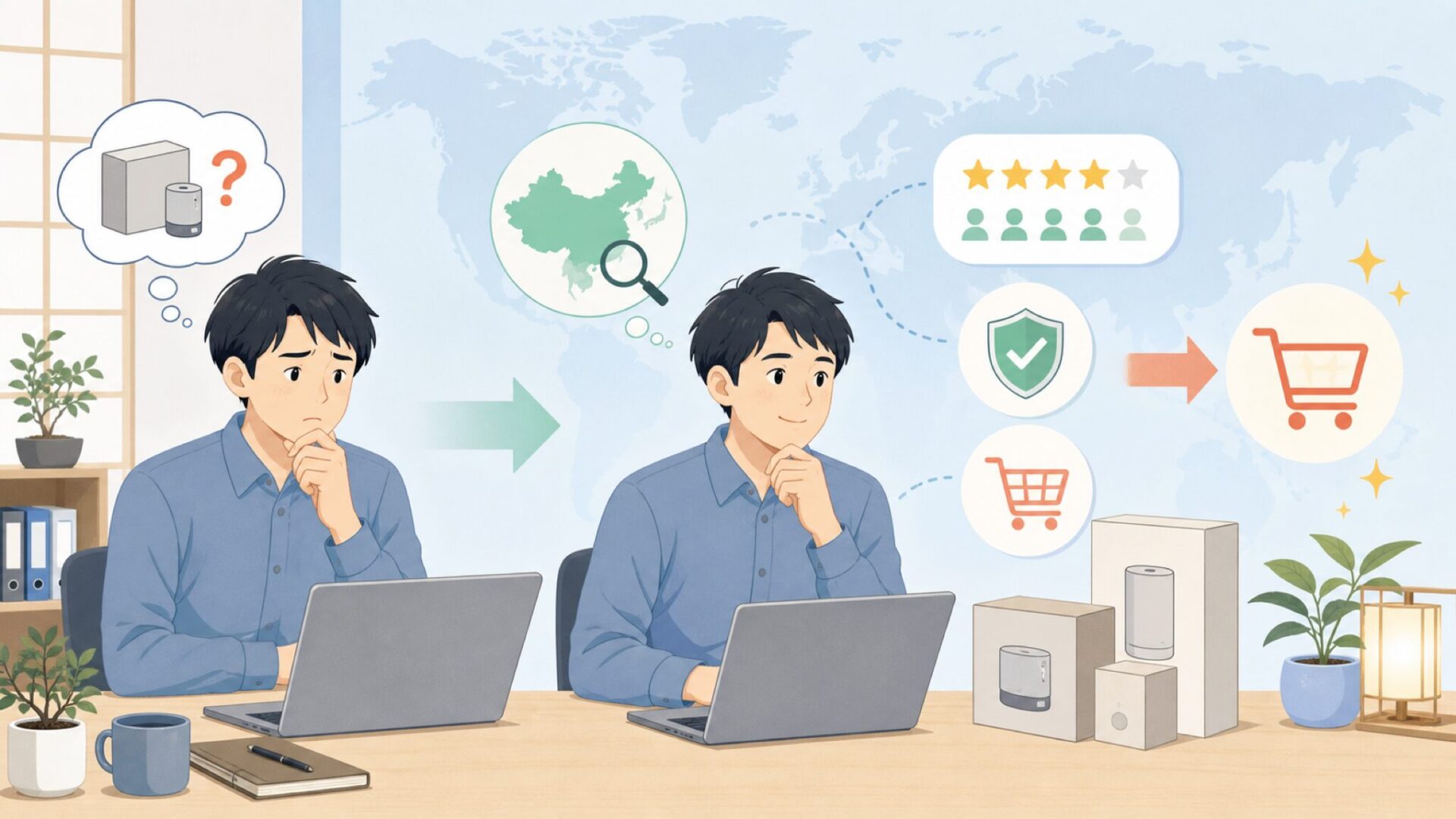 価格推移と「今が買い時か」の判断基準を表すイラスト