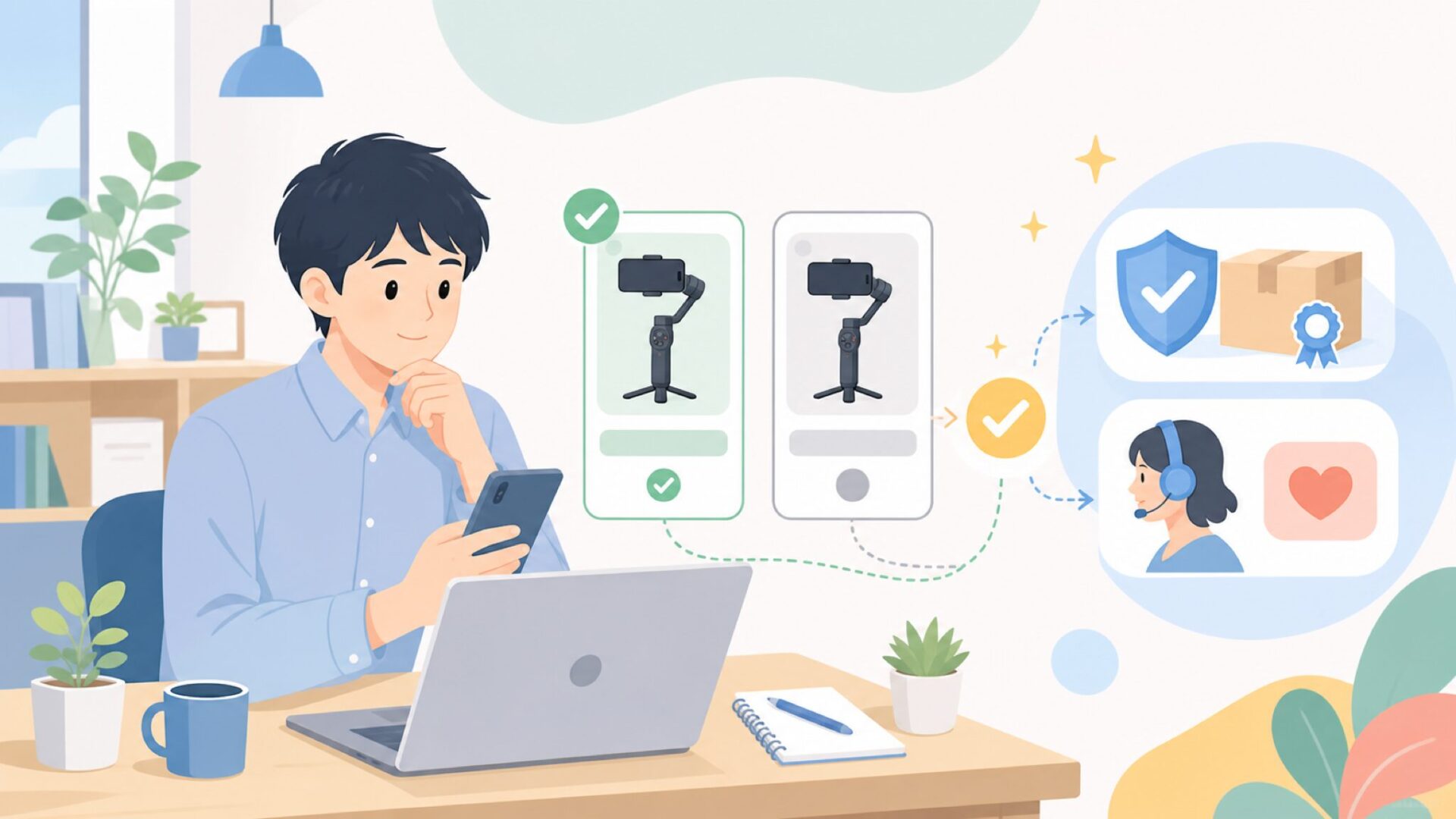 日本でHohemを安心して買うためのガイドを表すイラスト