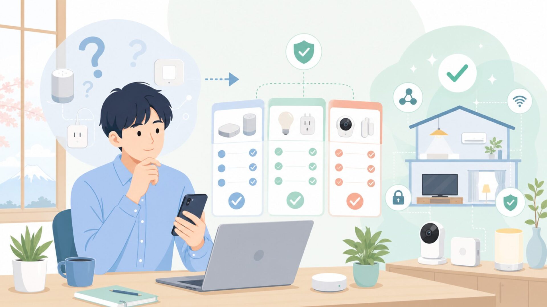 Aqaraを選ぶ前に確認したい互換性と導入ハードルを表すイラスト