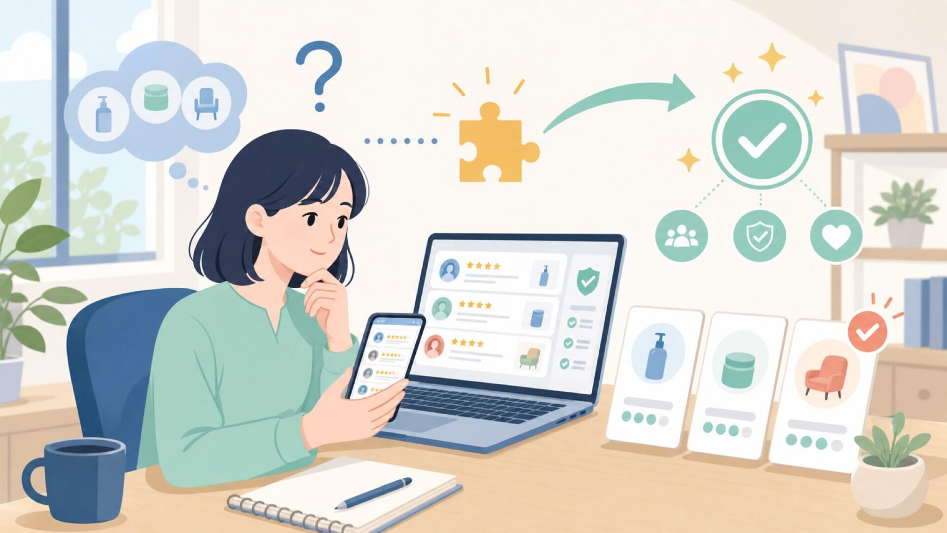 実際に使った人はどう感じているか——口コミ・評判の実態を表すイラスト