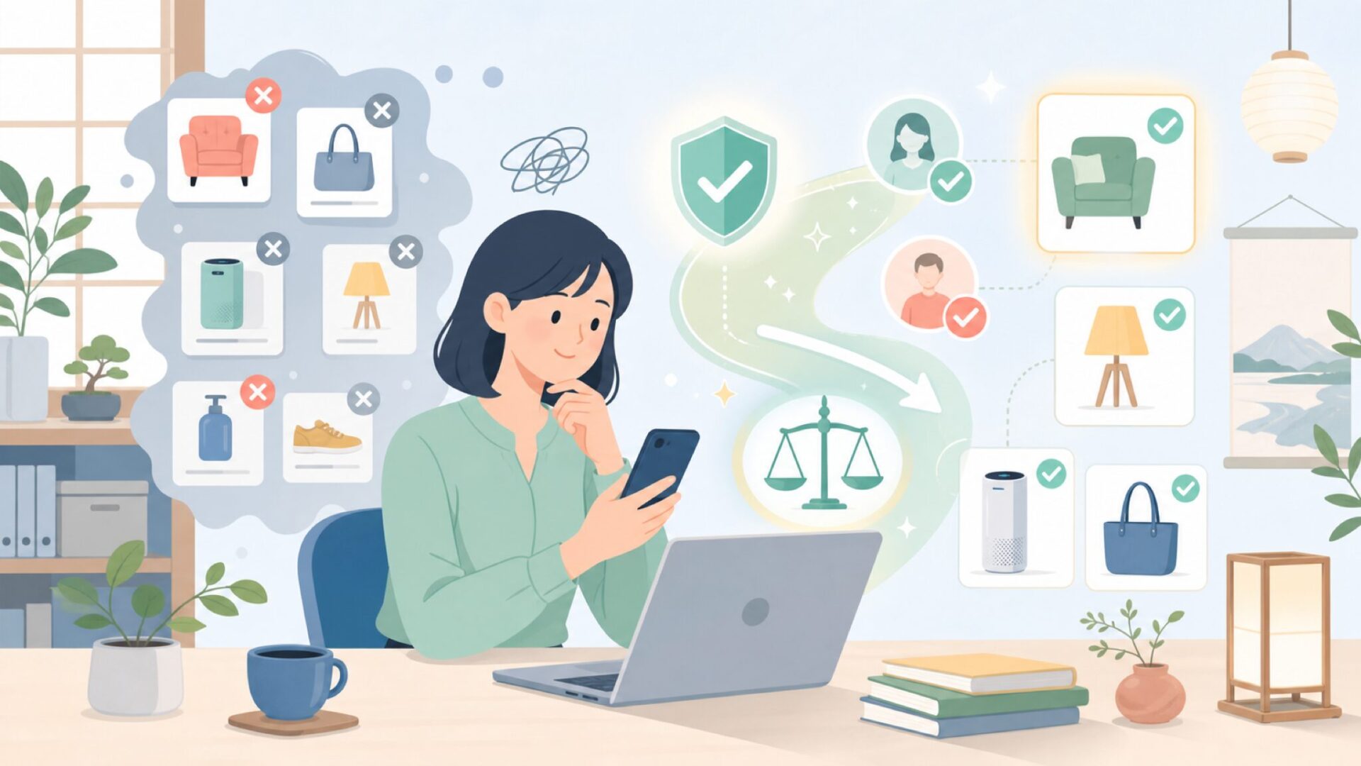 Solimoをおすすめできる人・できない人を表すイラスト