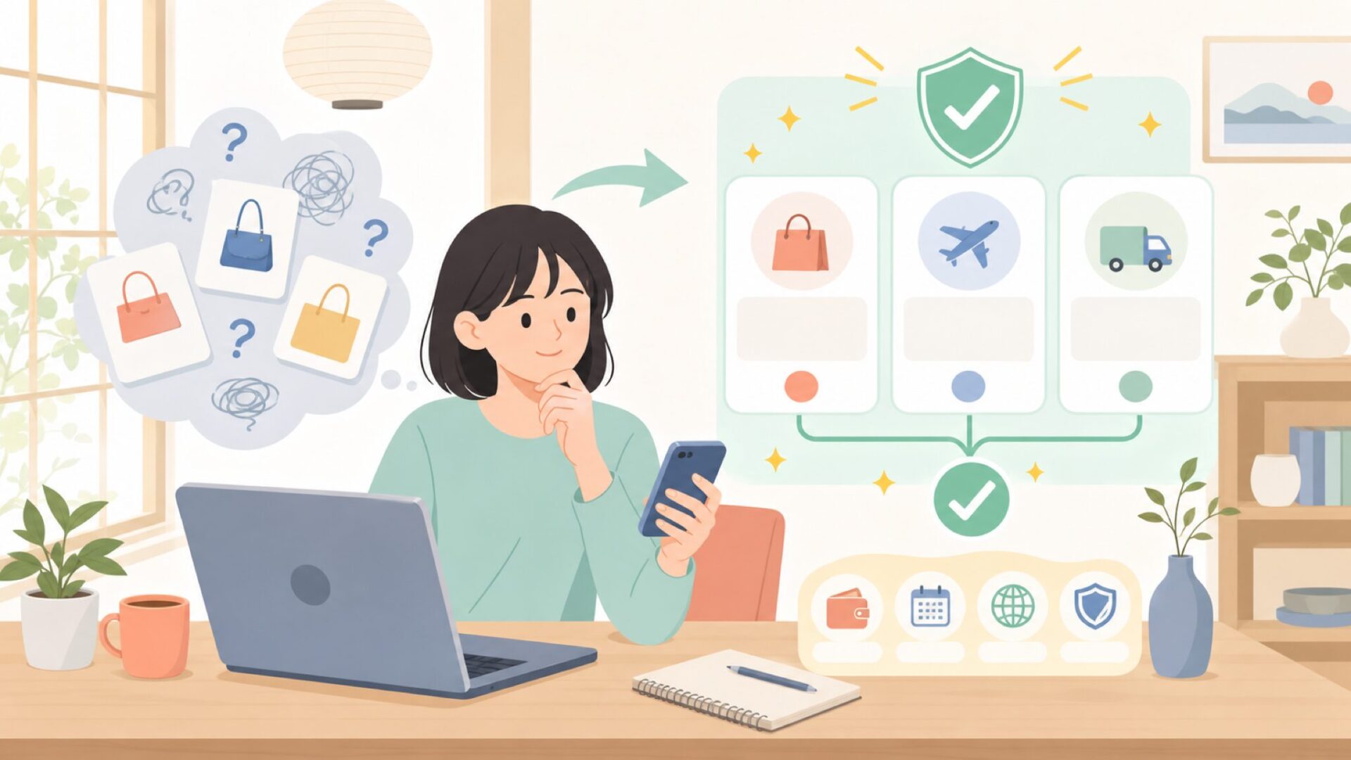 日本でPARFOISを手に入れる方法を表すイラスト