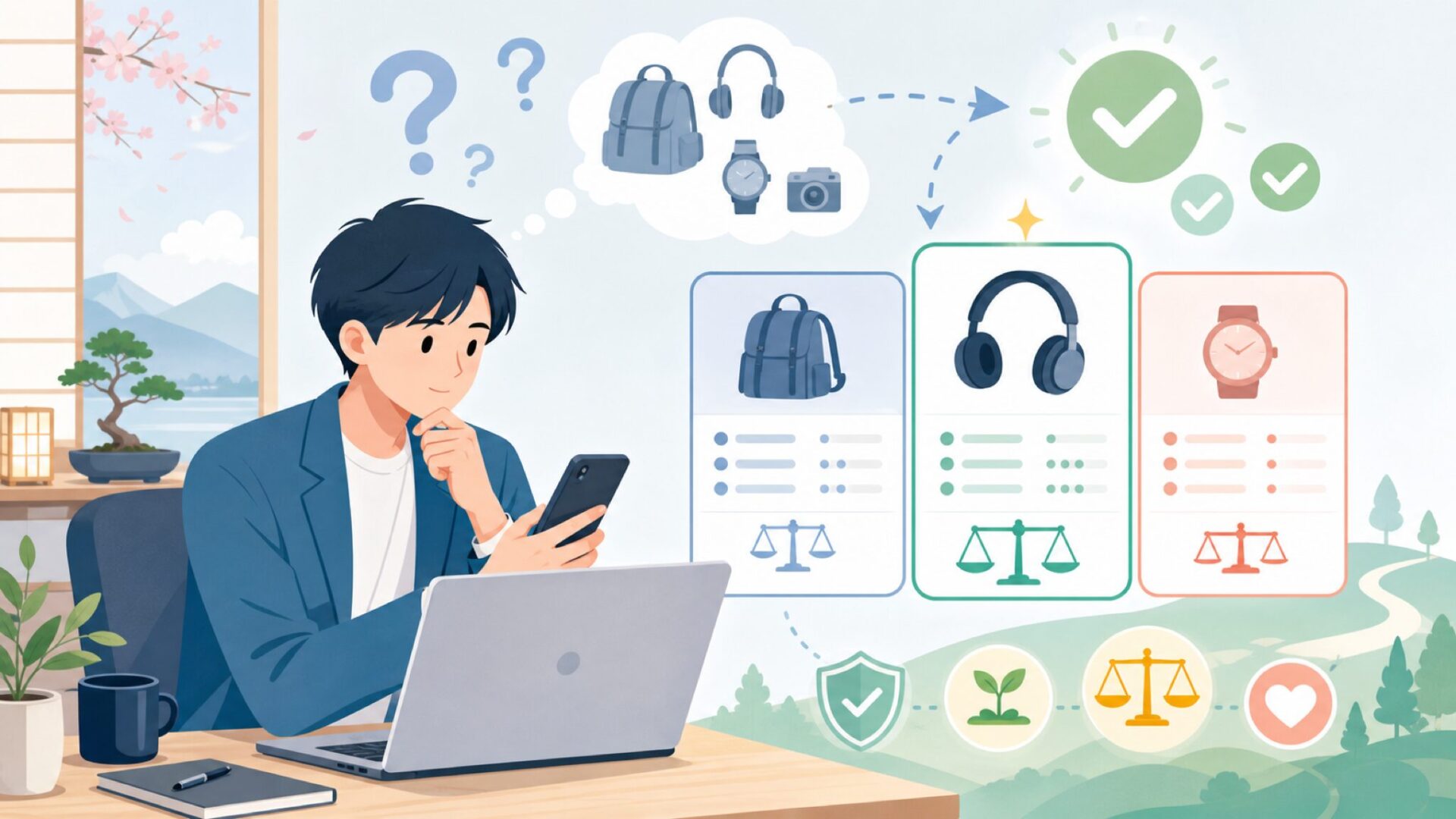 Gear Doctorsのコスパは本当に良いのか競合と比較を表すイラスト