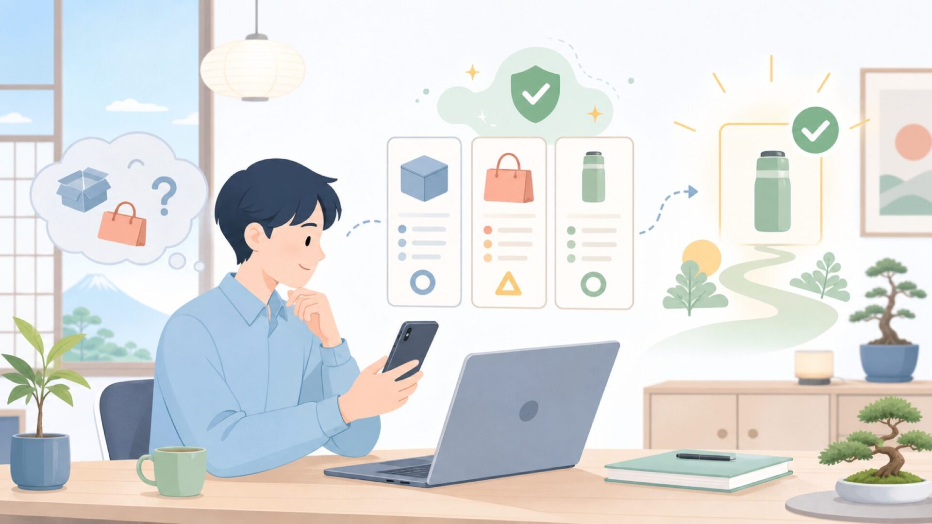 「中国製＝不安」を解消する考え方を表すイラスト