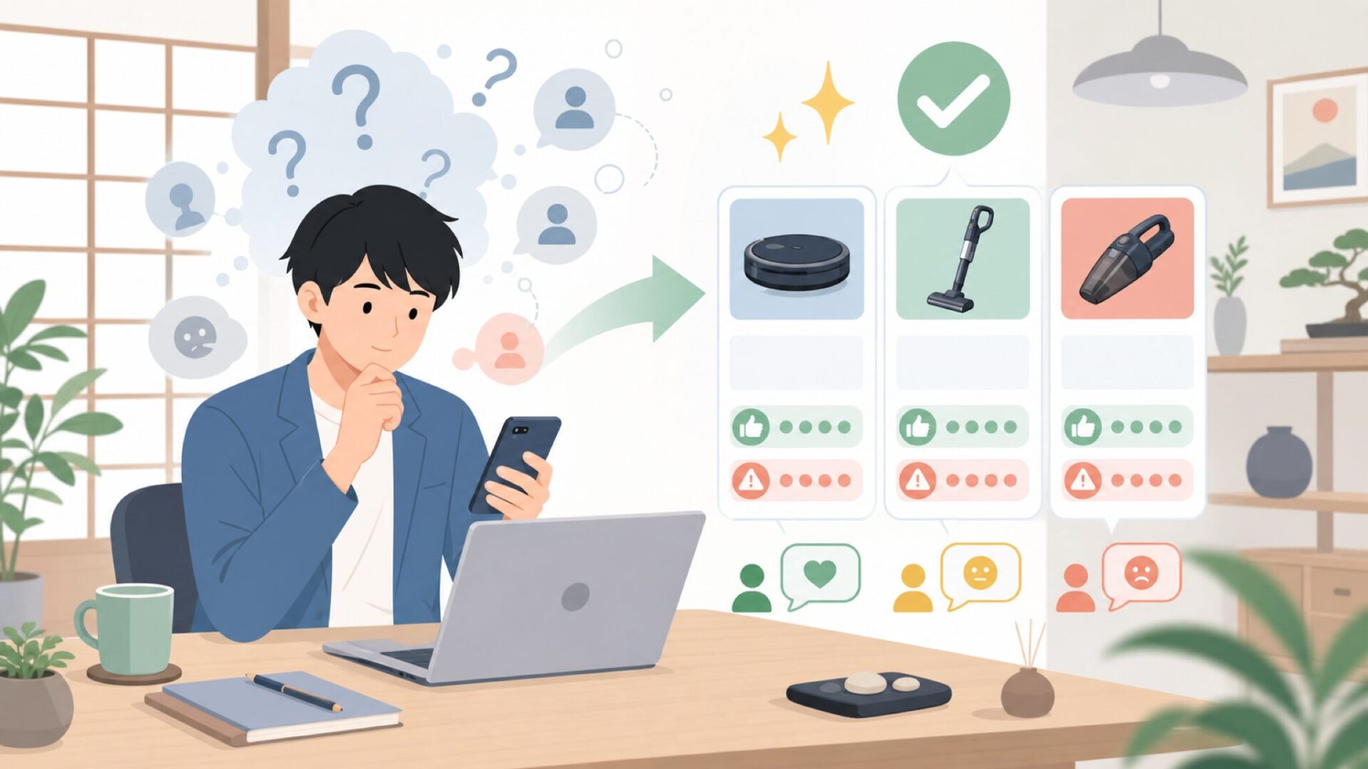 口コミ・評判から見えるRedkeyの実像を表すイラスト