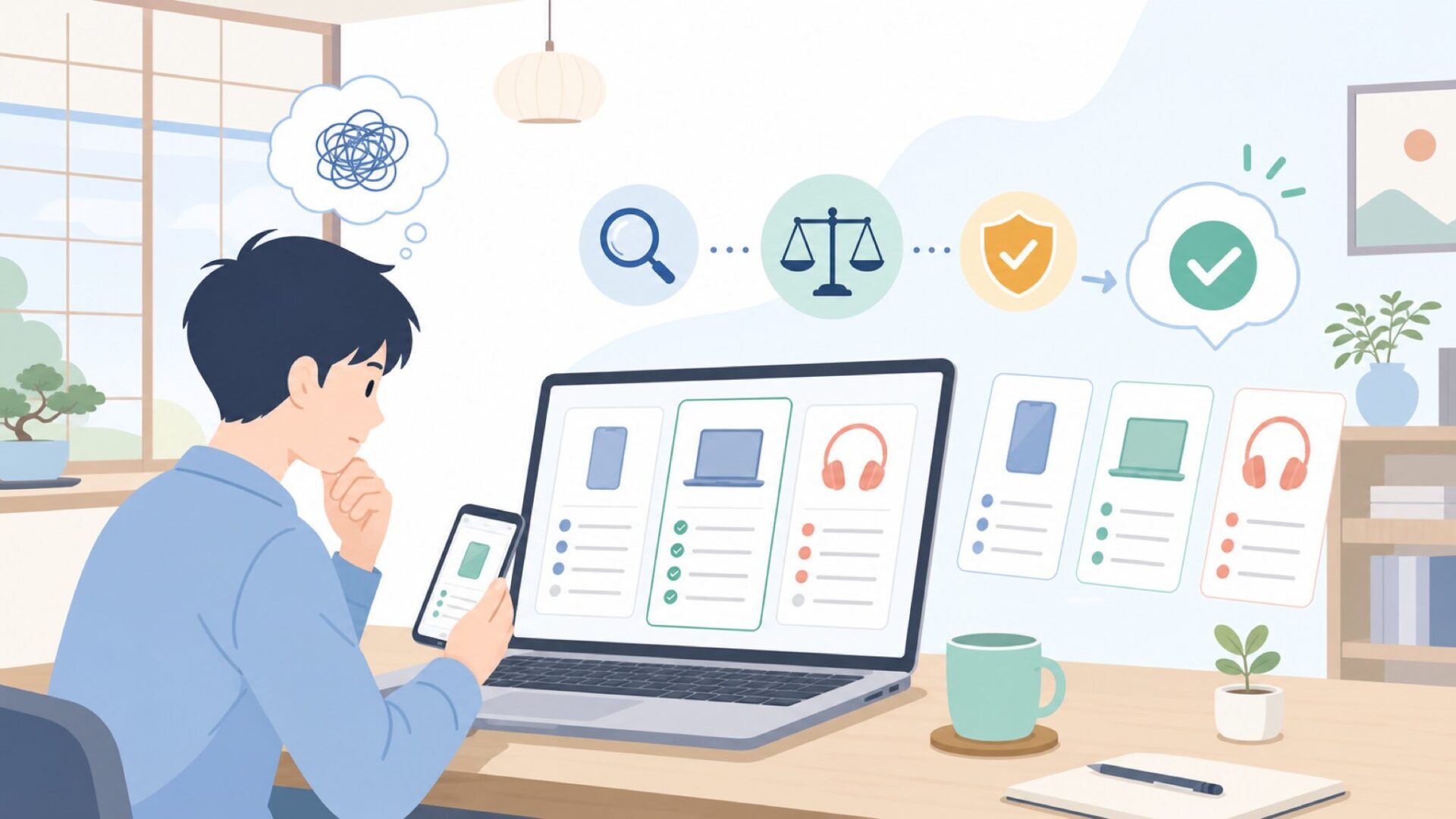 SANNCEは買ってよい？見送るべき？判断軸と代替候補を表すイラスト