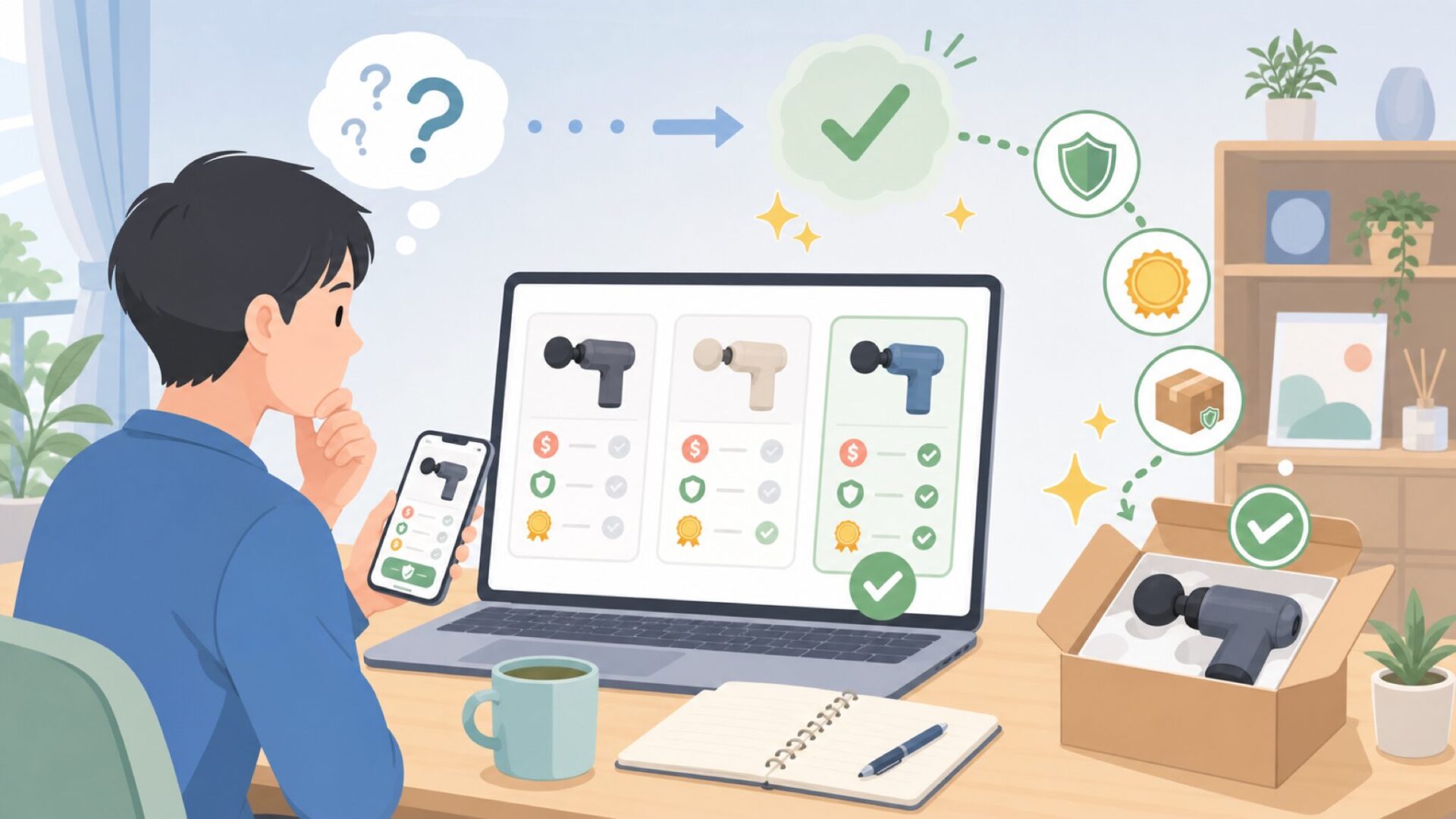 Snailaxはどこで買うのが正解かを表すイラスト