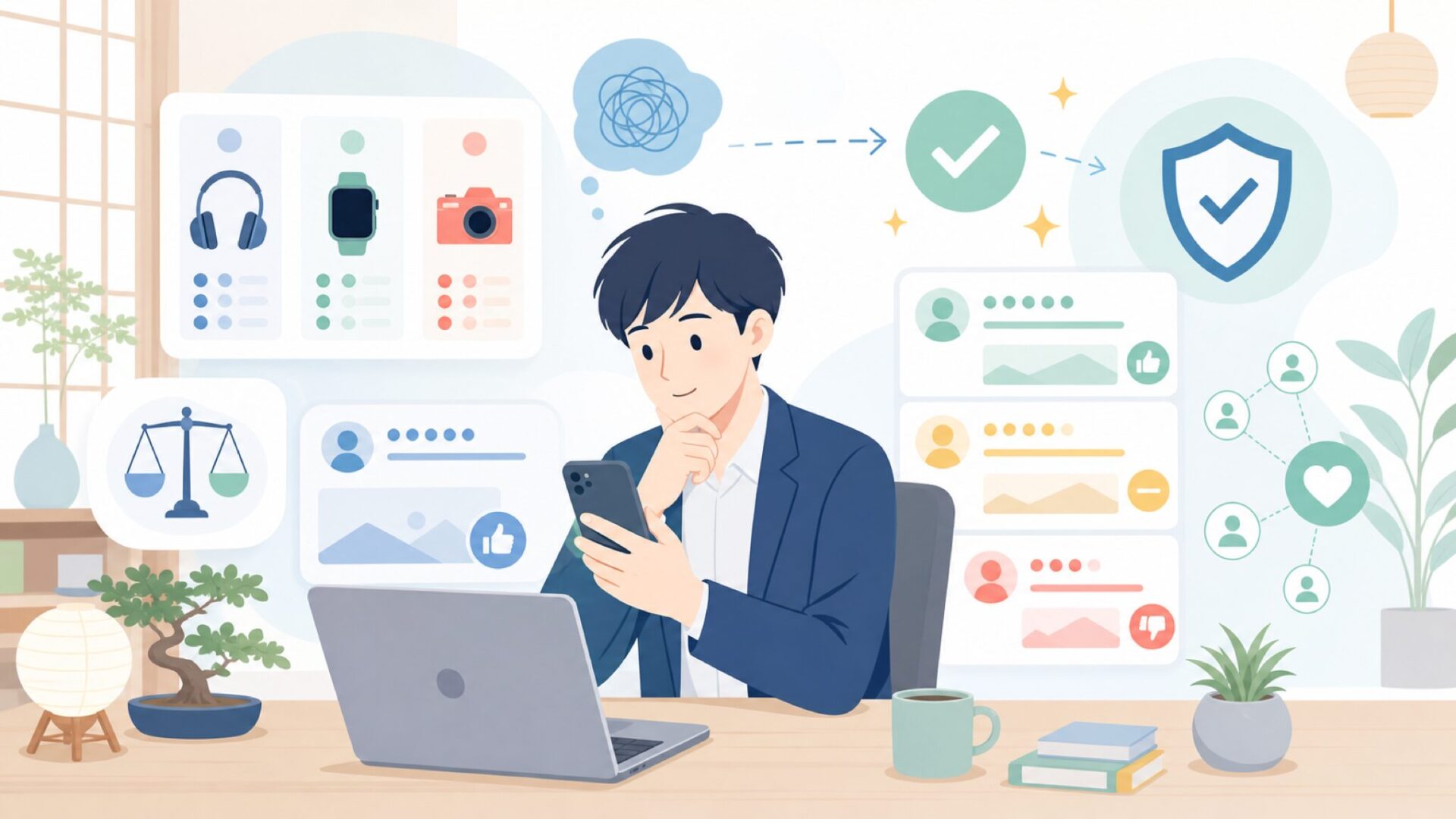 UIKOPの評判は？実ユーザーの声から見える実態を表すイラスト