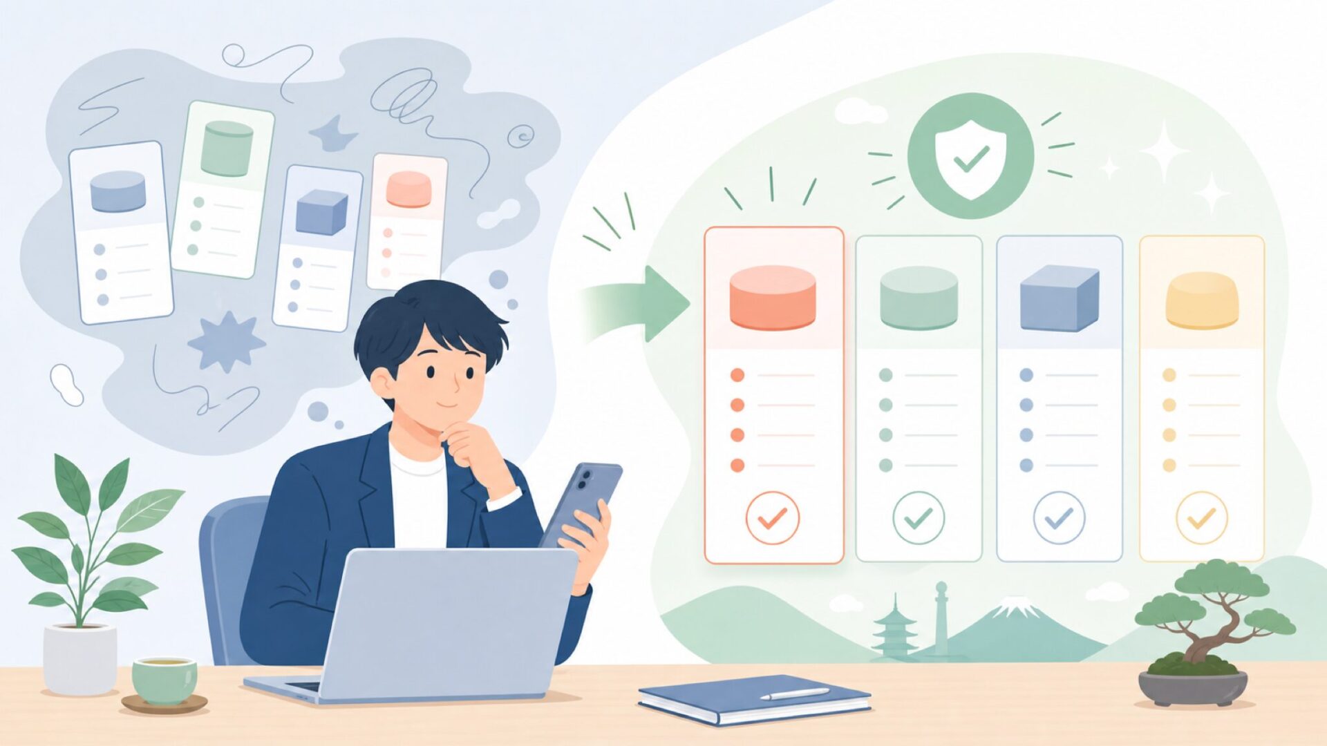同価格帯の他ブランドとTDWを比較するを表すイラスト