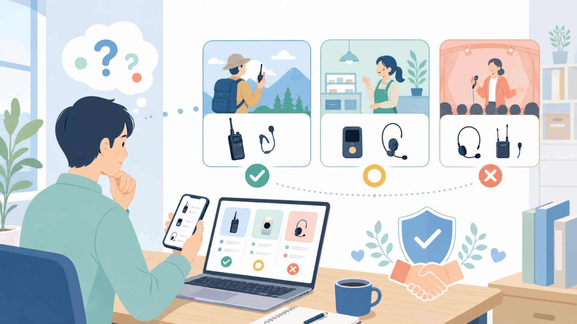 用途別に見るRetekessが向いている人・シーンを表すイラスト