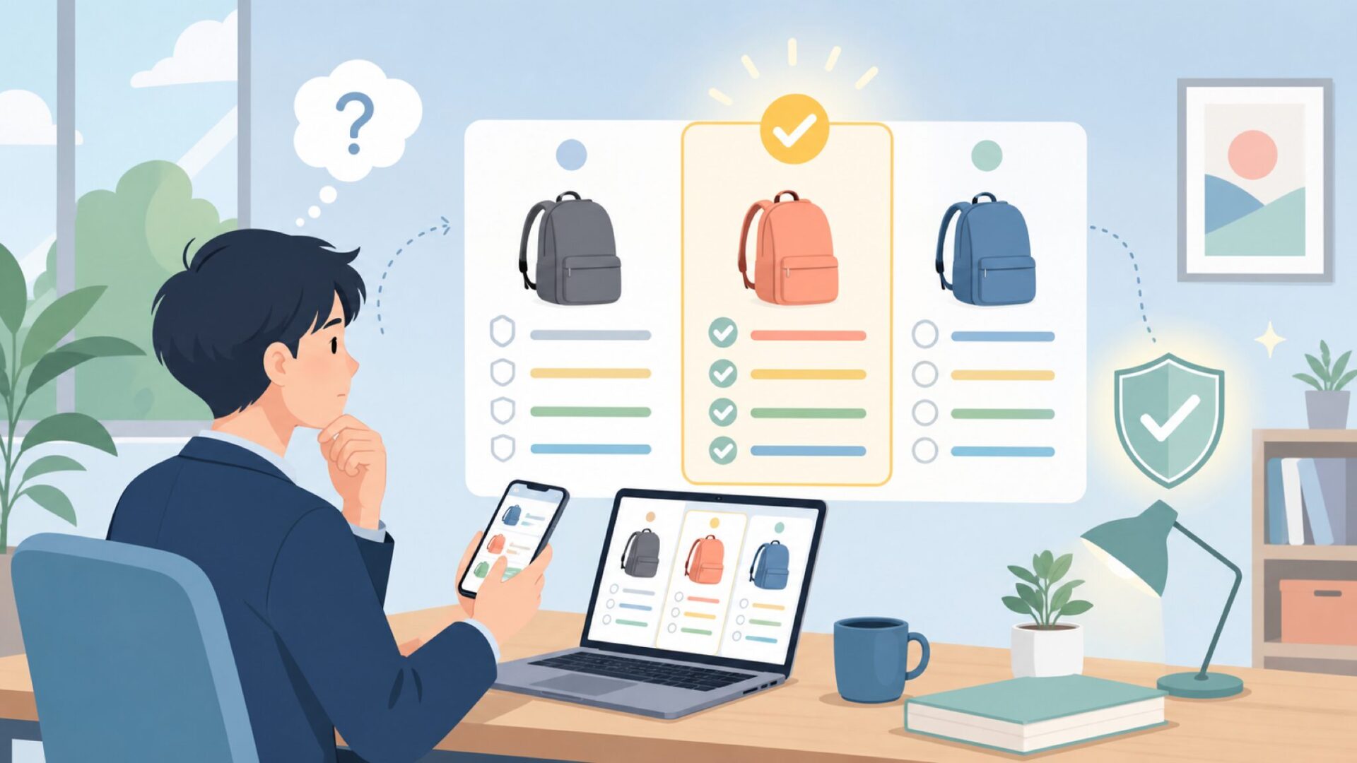 GERYONと同価格帯の他ブランドを比較を表すイラスト