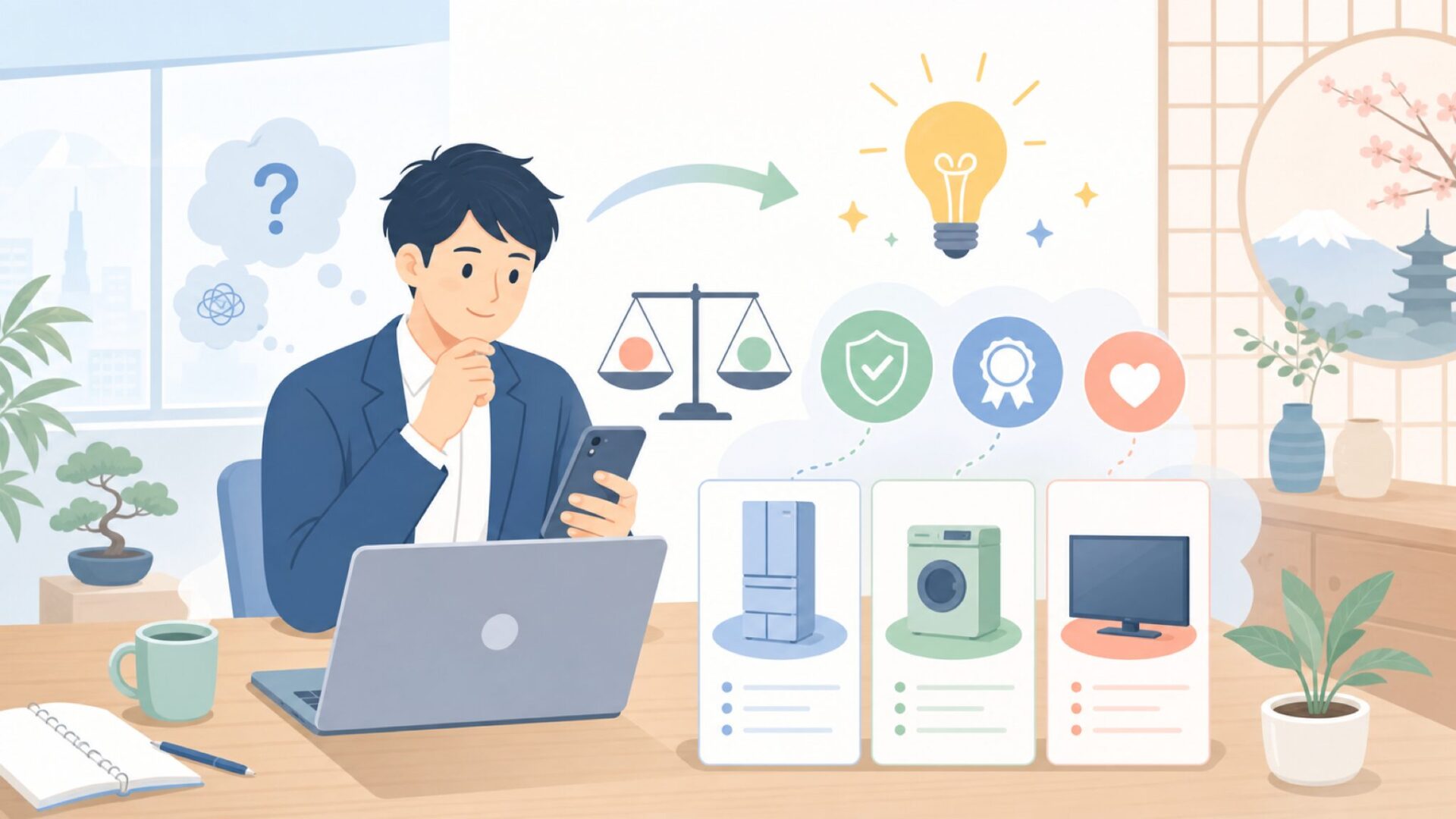 AQUAが日本メーカーより安い本当の理由を表すイラスト