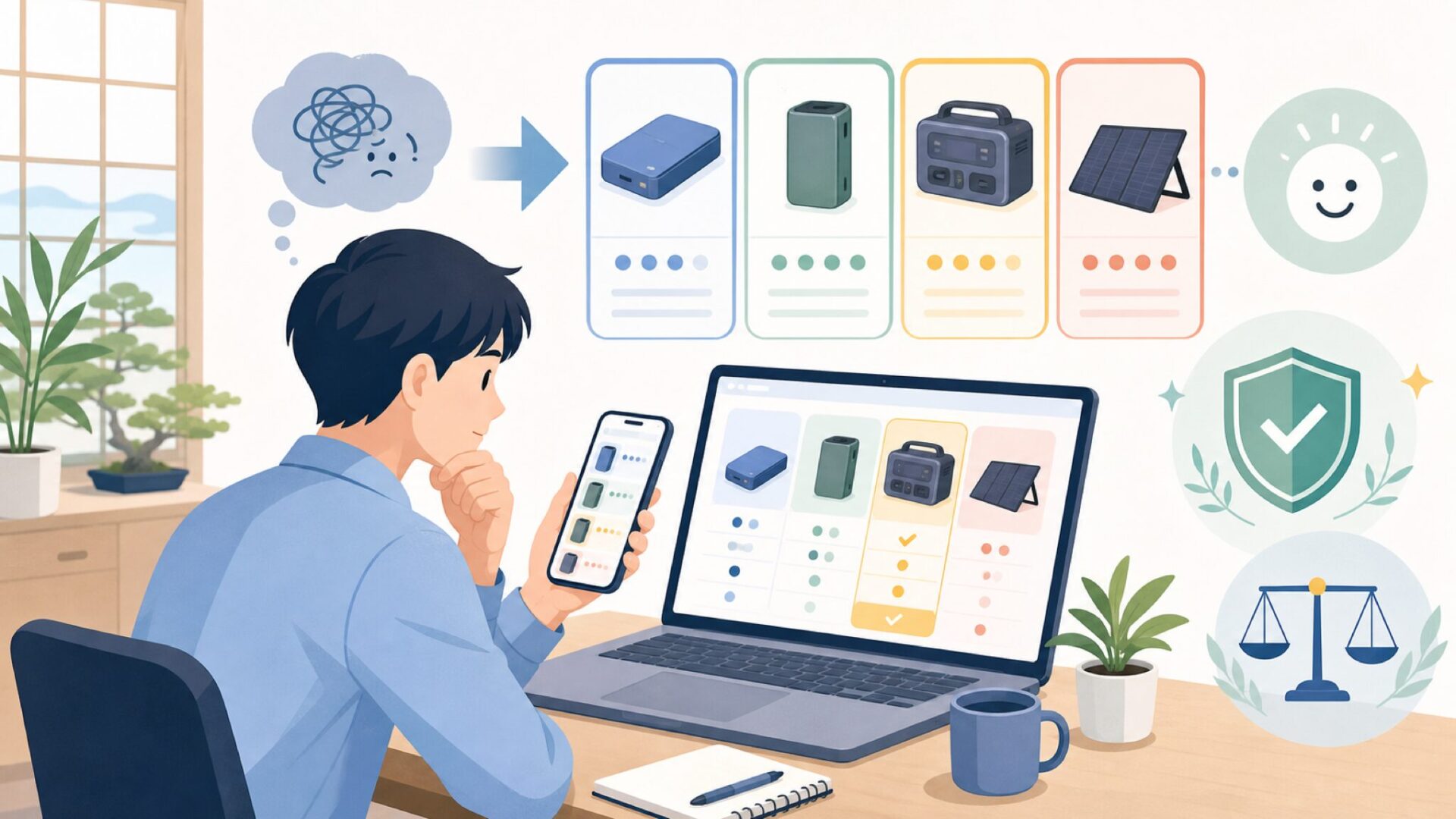 POWEROWL主要製品ラインナップと選び方を表すイラスト