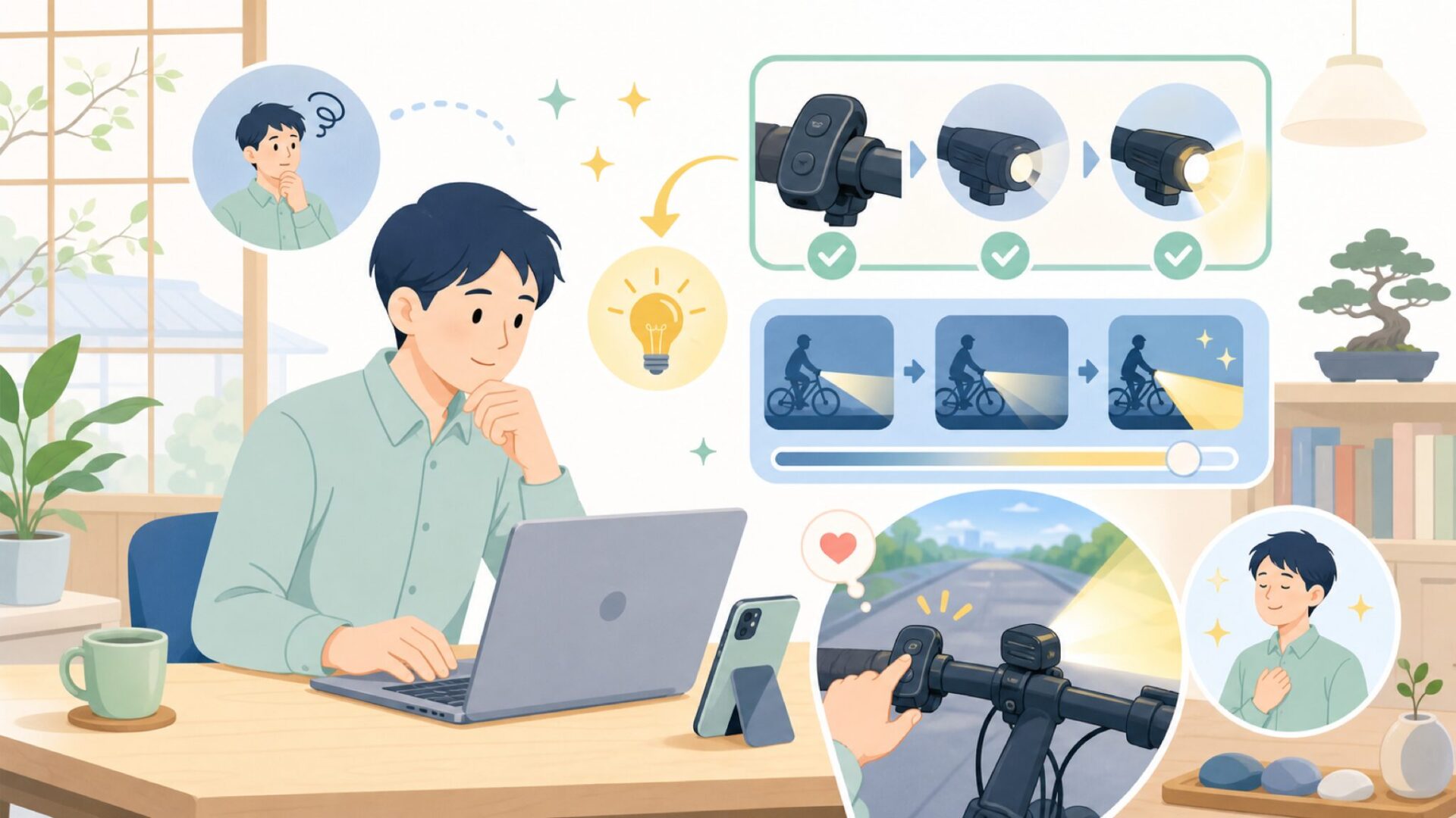 リモコン操作と使い勝手の全容を表すイラスト