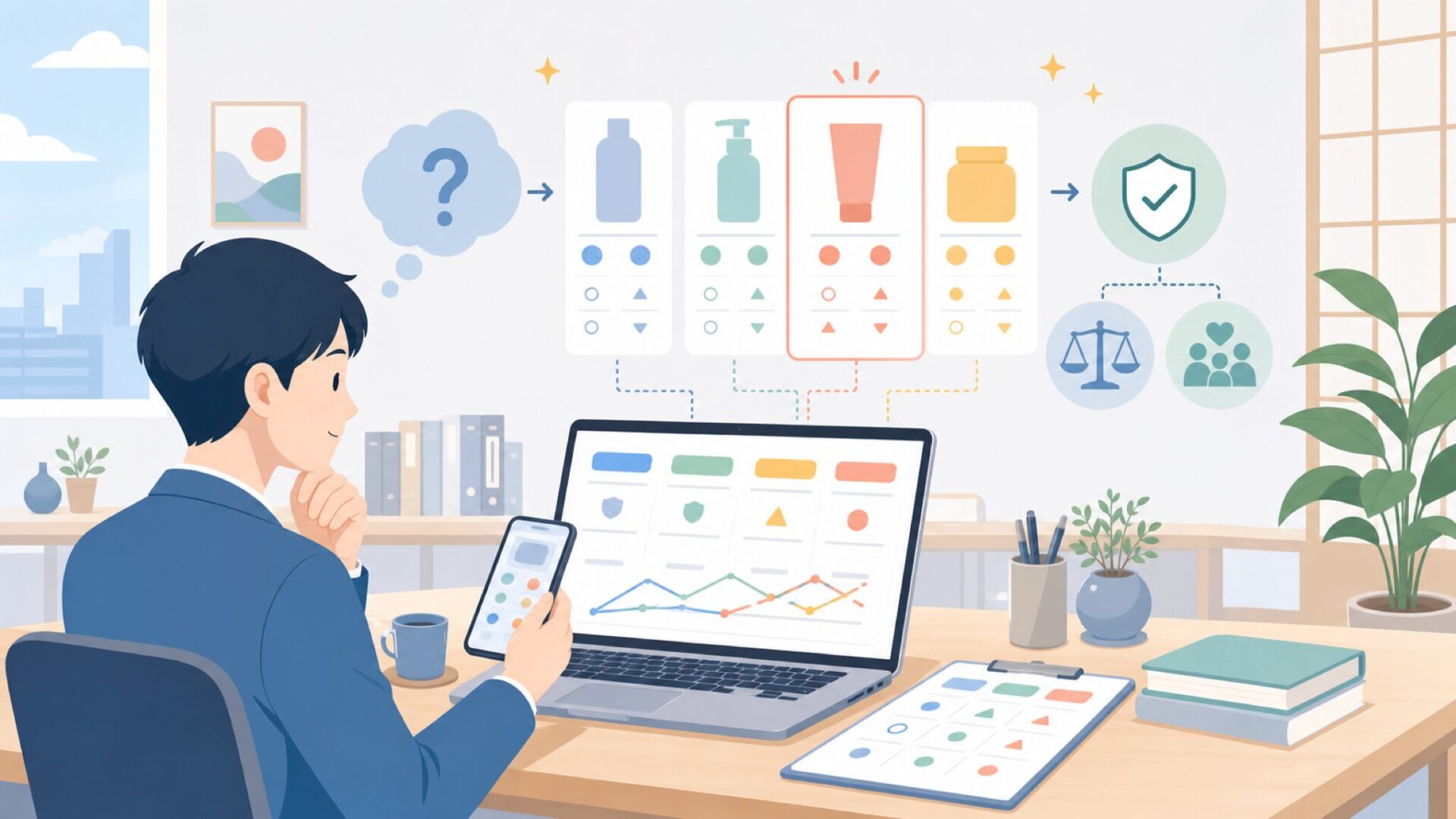 類似ブランドとの比較——TobenONEの立ち位置を表すイラスト