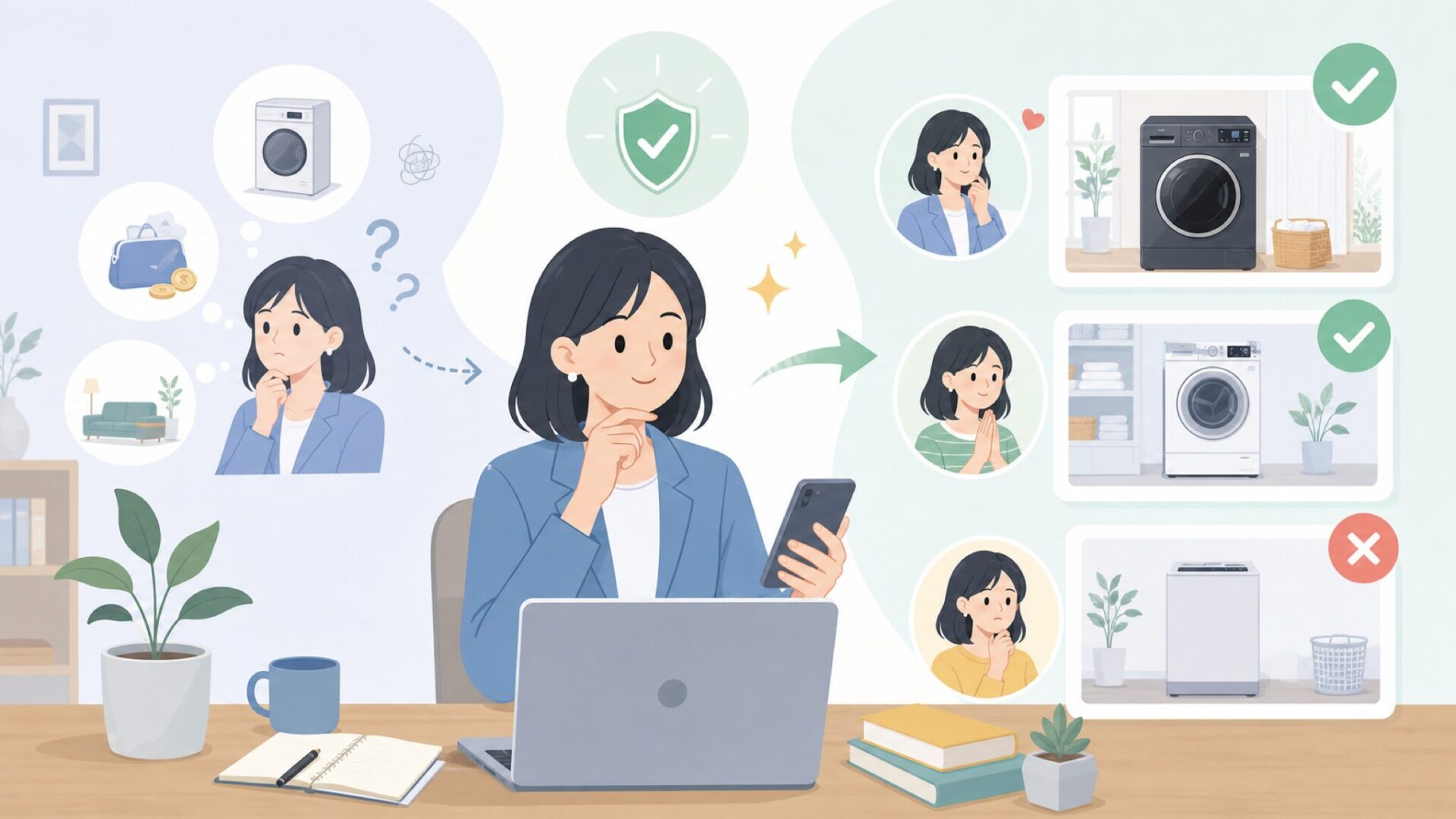 ミーレが向いている人、向いていない人を正直に伝えるを表すイラスト