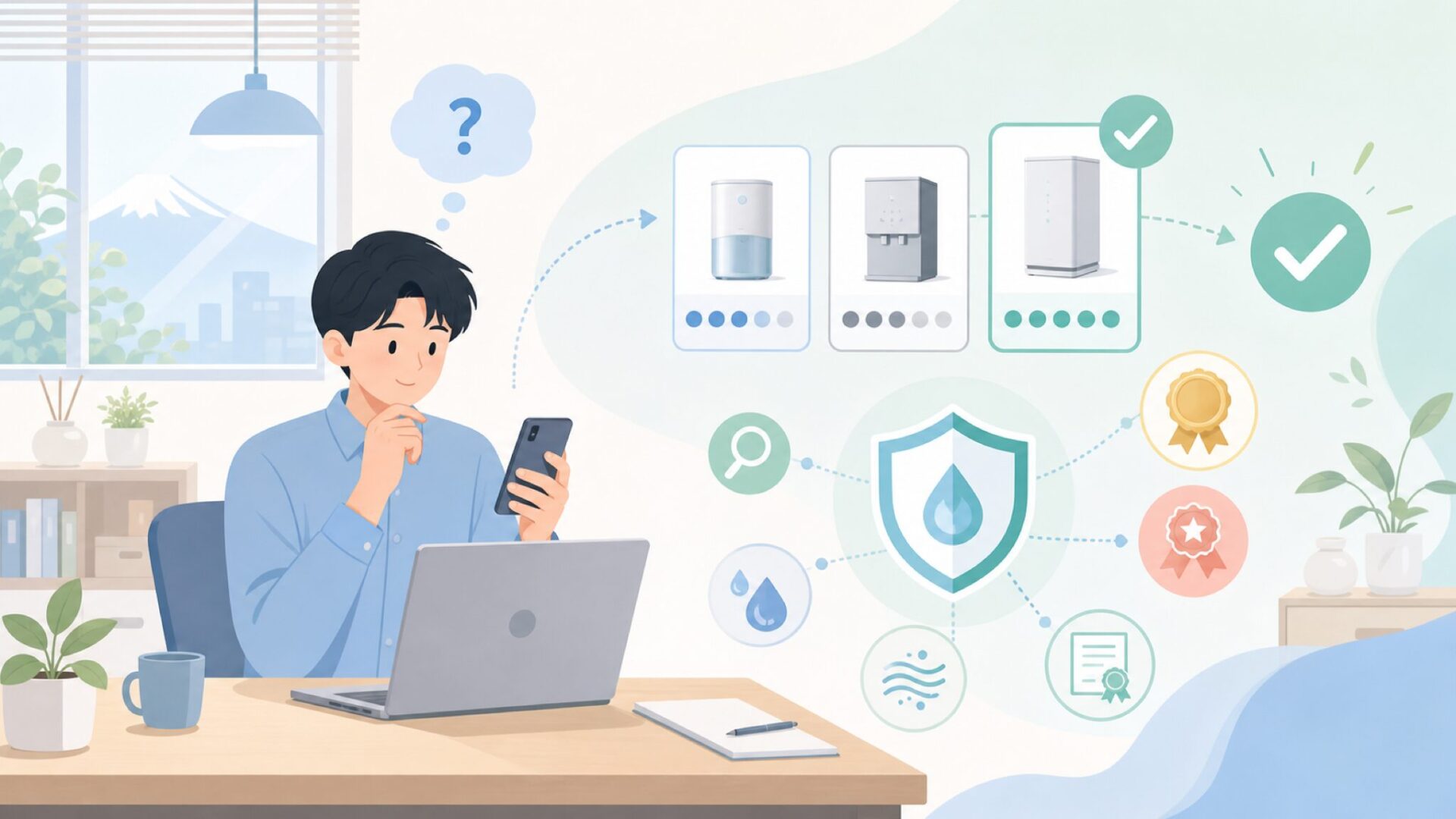 第三者評価で見るCowayの信頼性を表すイラスト