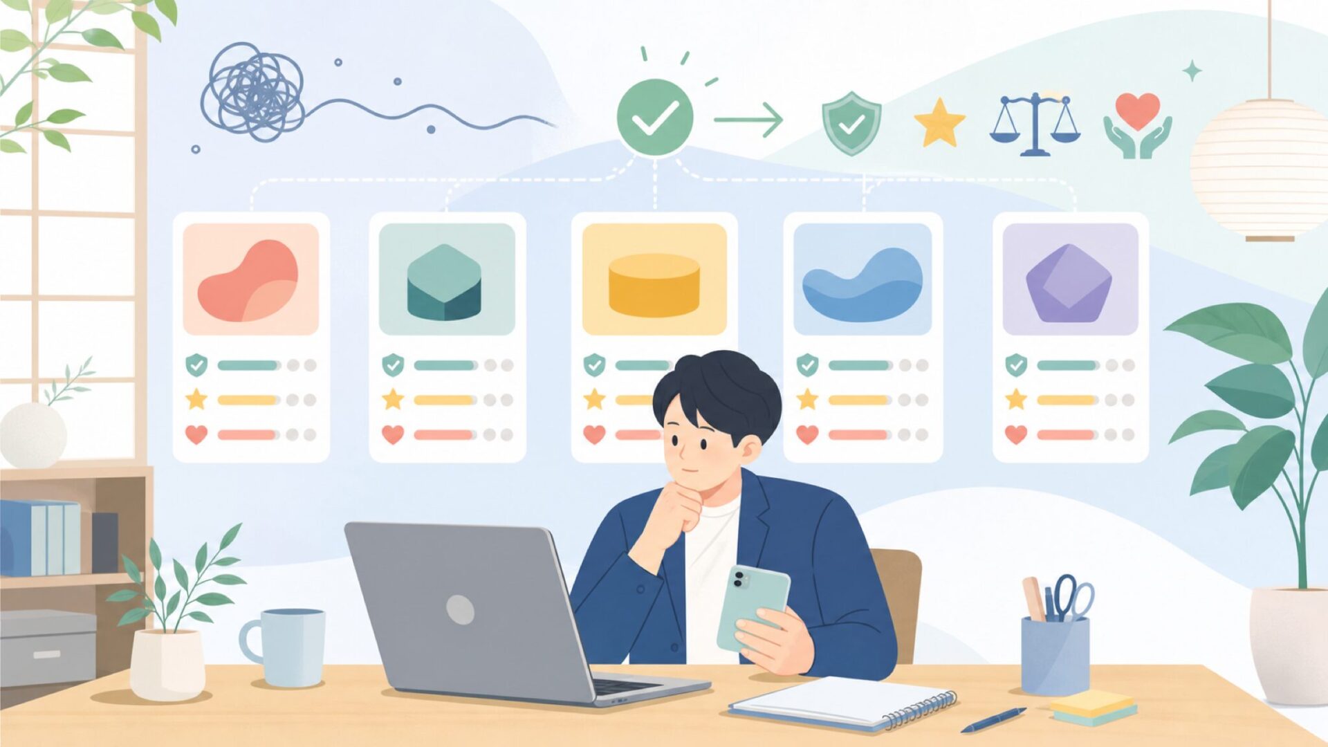 ACEが展開する5つのブランドと特徴を表すイラスト