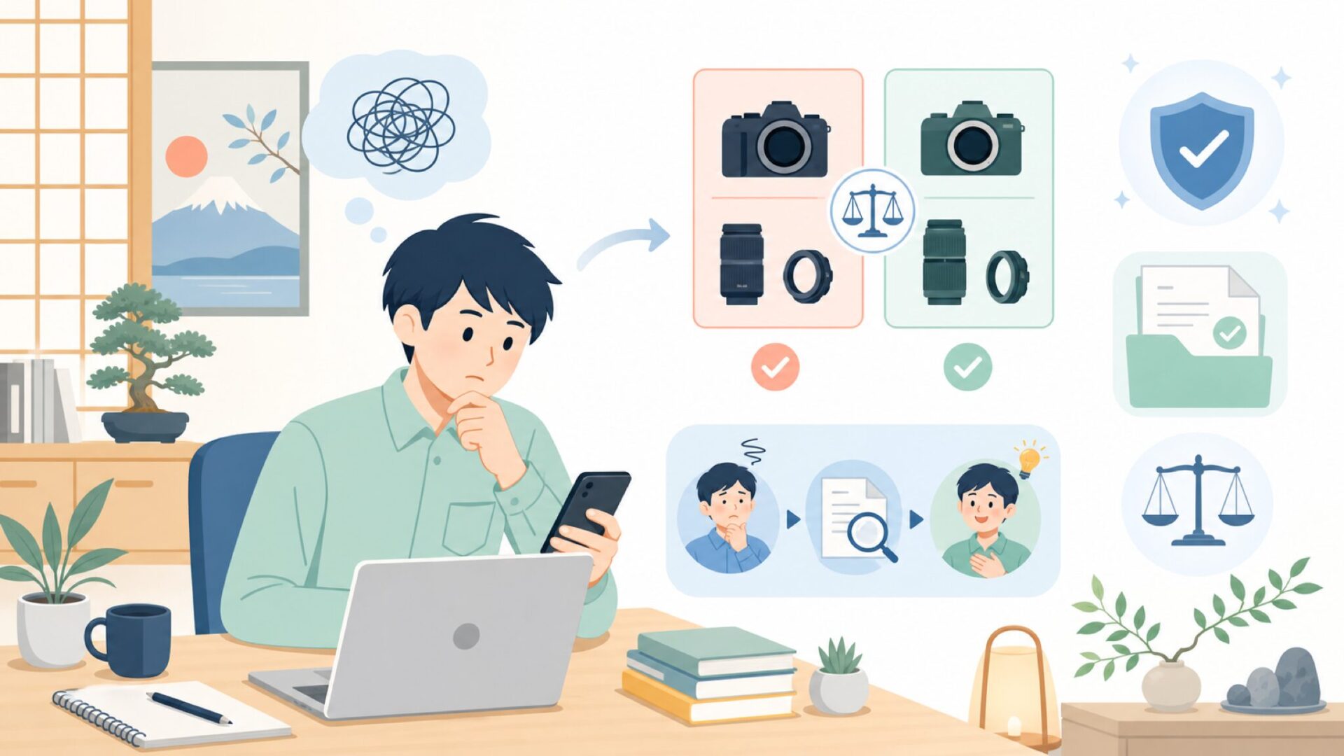 NikonとVILTROXの特許問題——購入を考えている人が今知るべき現状を表すイラスト