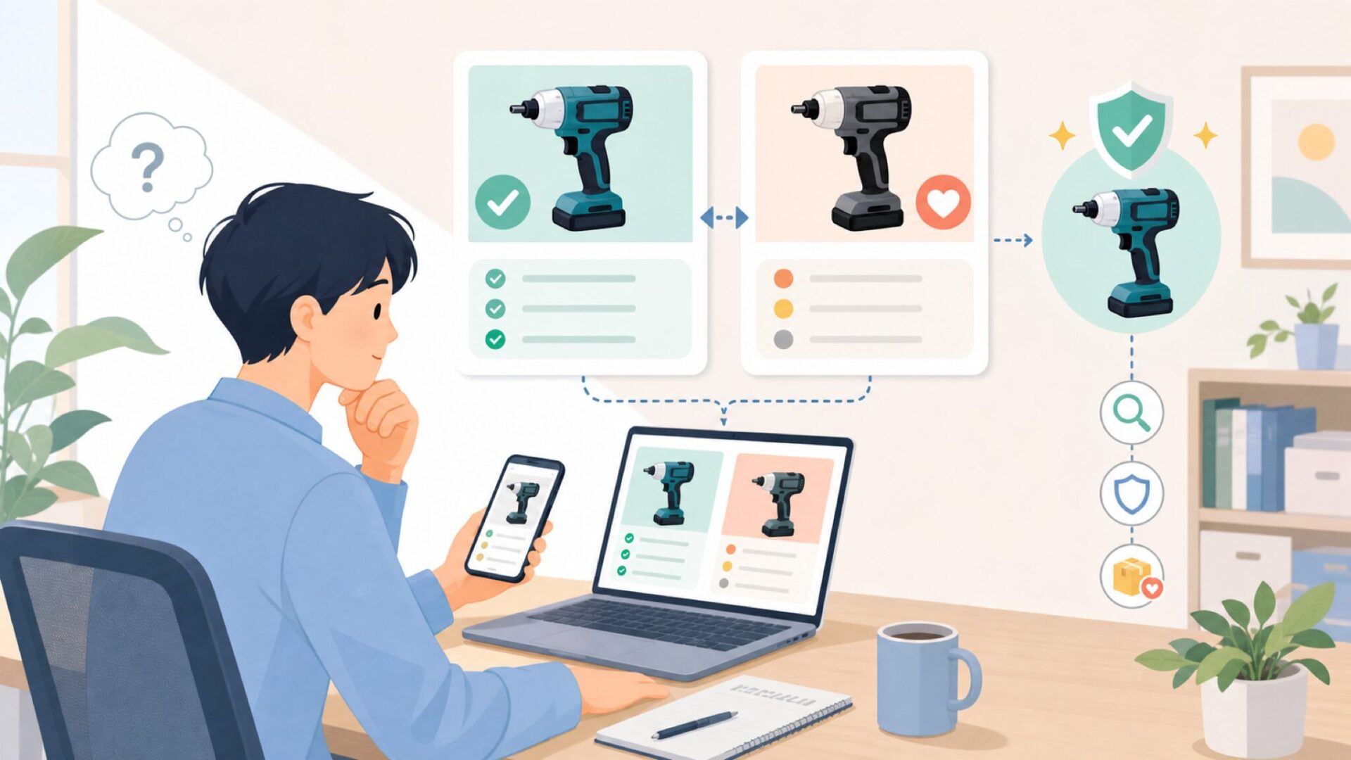 Makita USA表記の並行輸入品は買って大丈夫?を表すイラスト