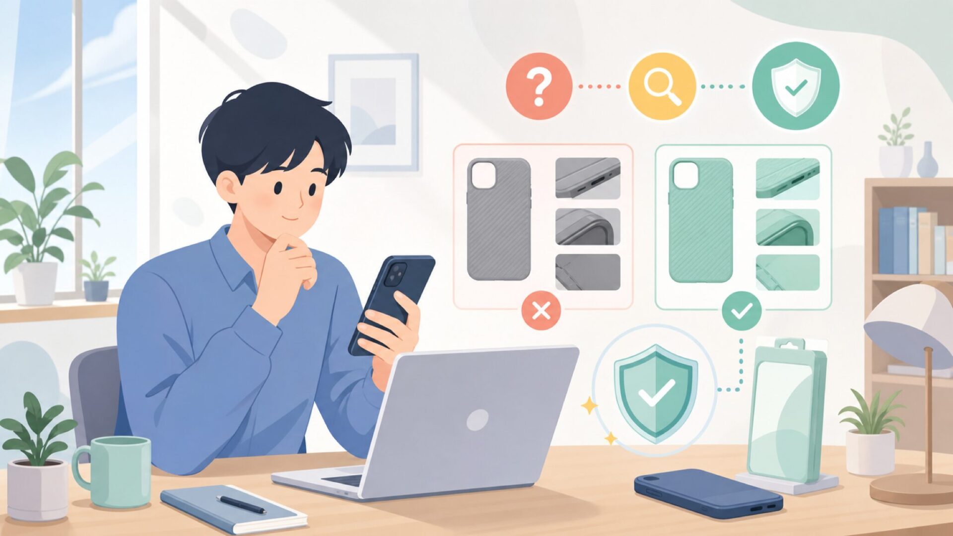 Nillkin製品を安全に購入するための実践的ガイドを表すイラスト