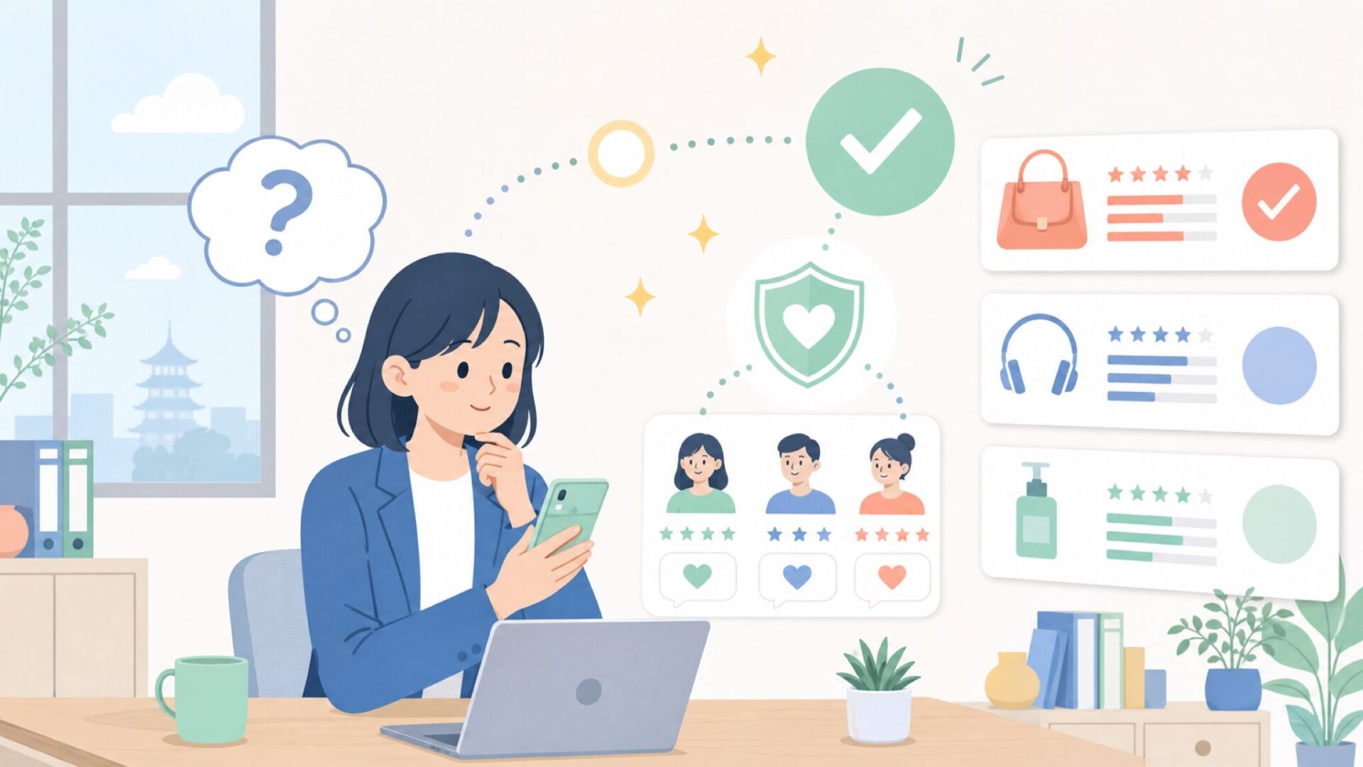 実際に使った人の声から見えるロジェールの評判を表すイラスト
