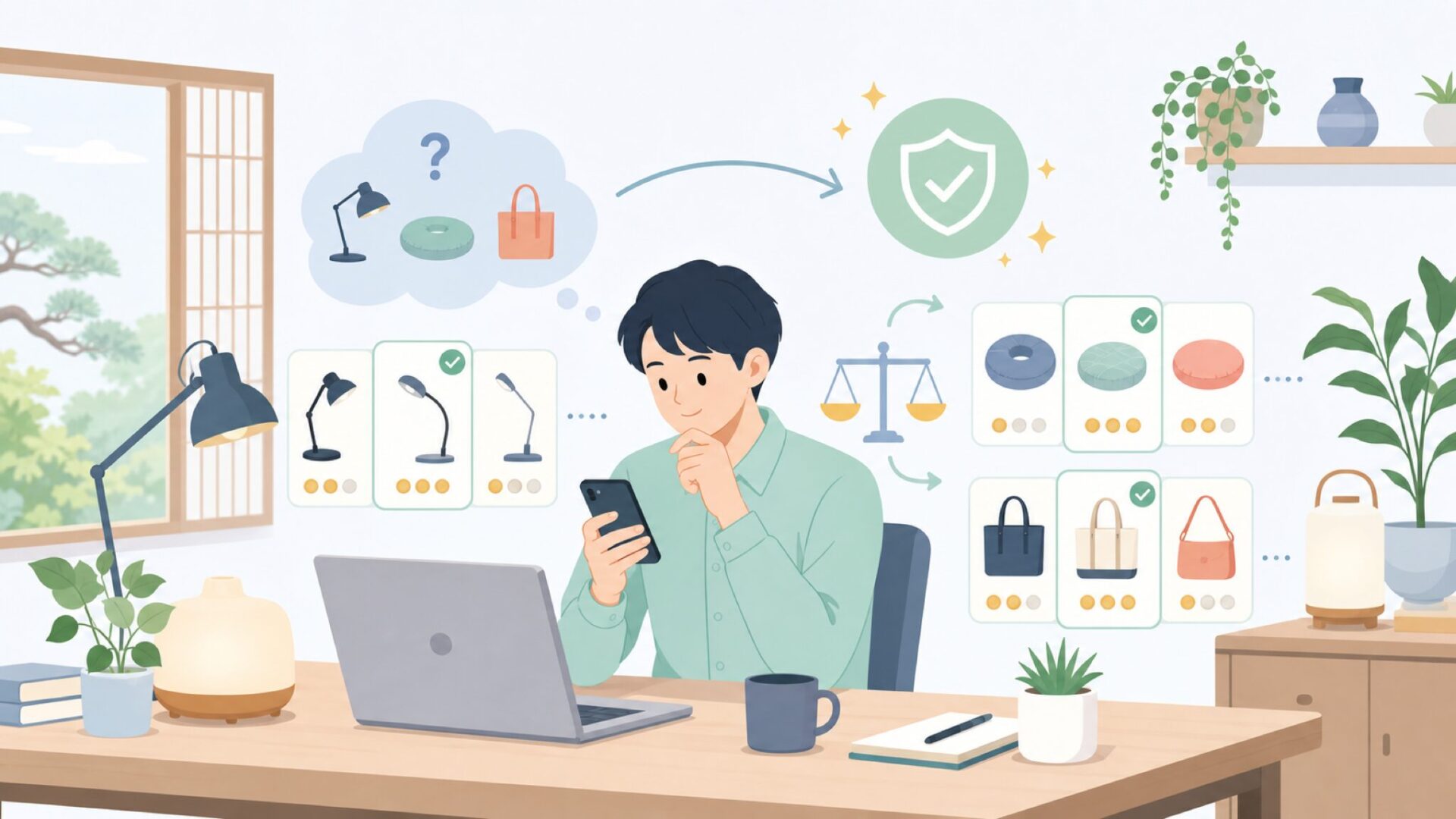 Eonoが扱う主な商品カテゴリと特徴を表すイラスト
