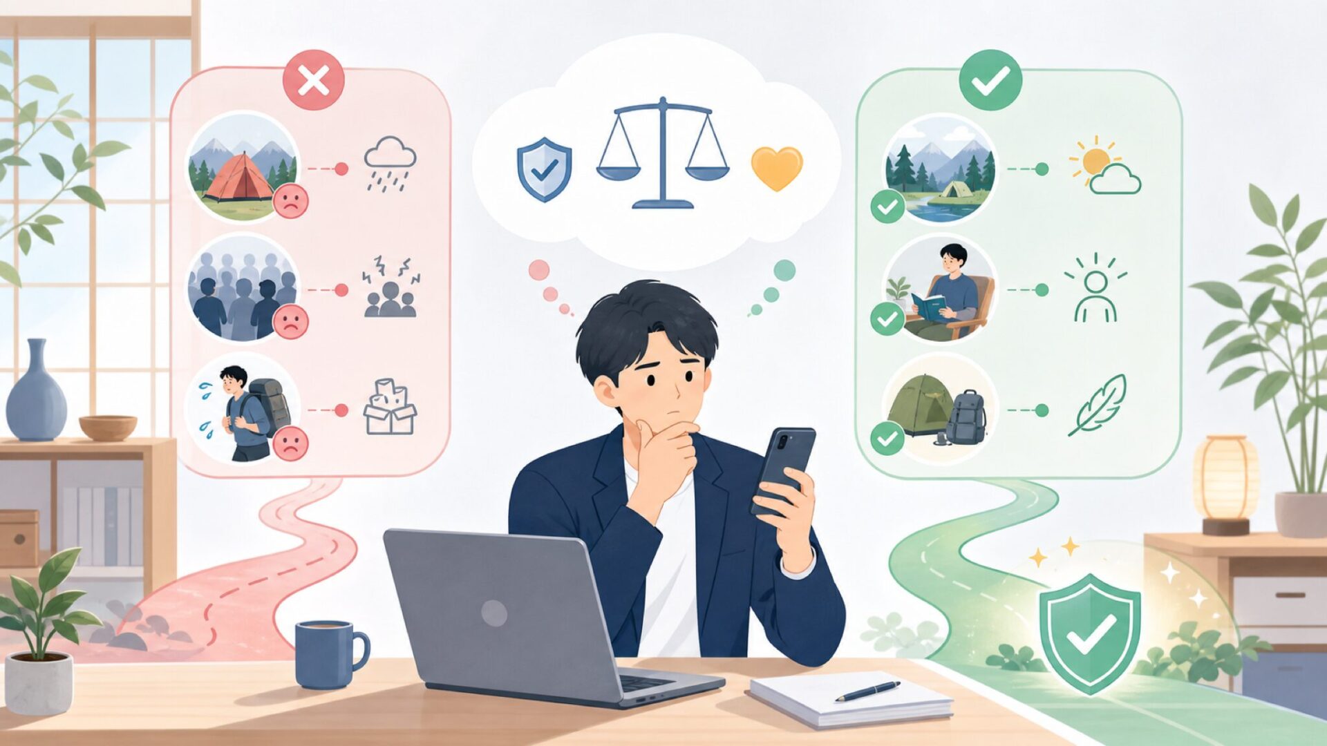 Bivarkを選ぶべき人・選ばないほうがいい人の判断基準を表すイラスト