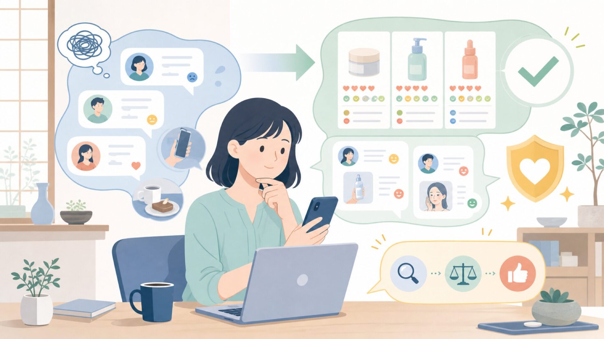 SNS・Xでの評判:リアルなユーザーの声を表すイラスト