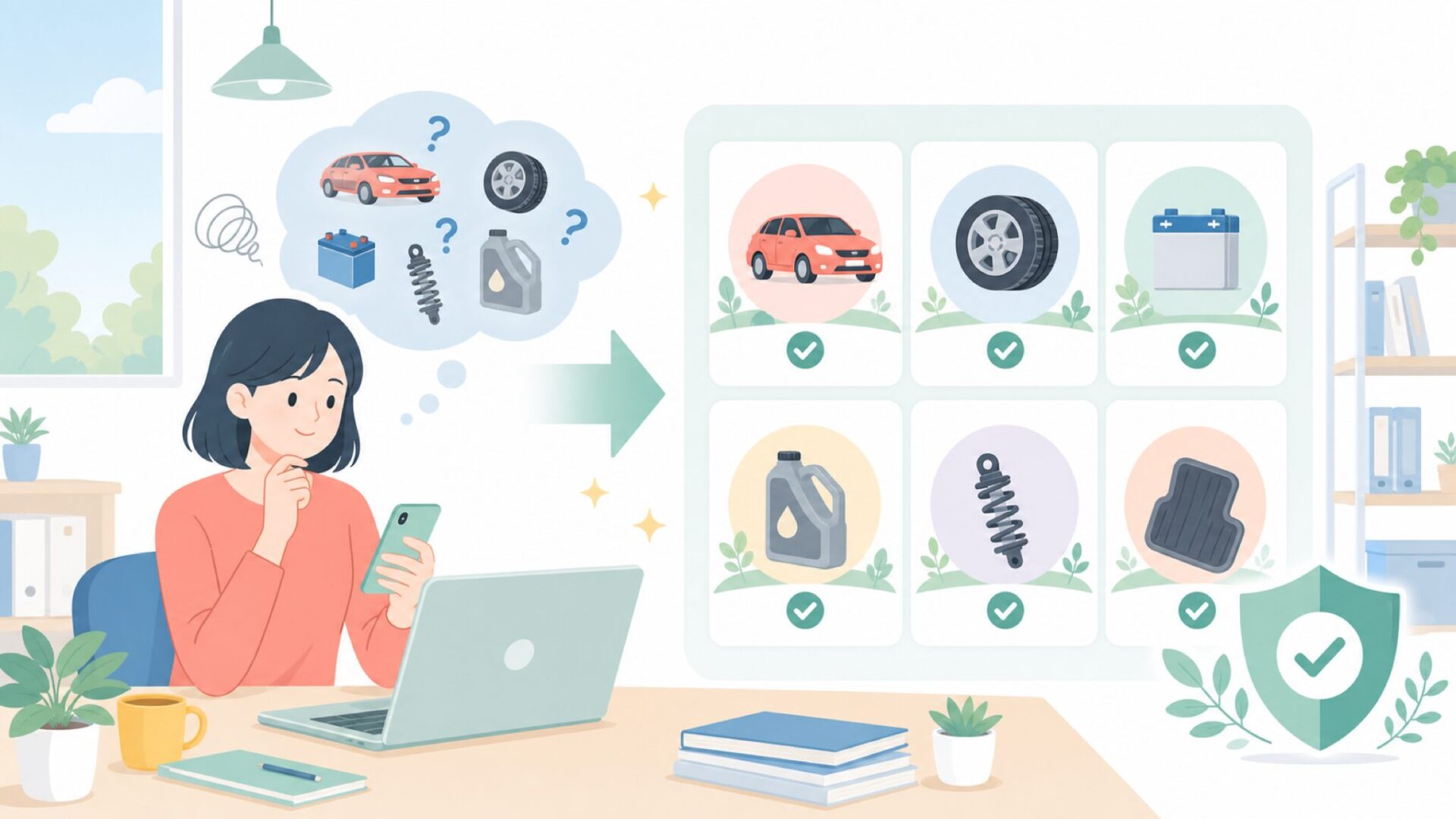 Yopetの代表的な商品ラインナップを表すイラスト