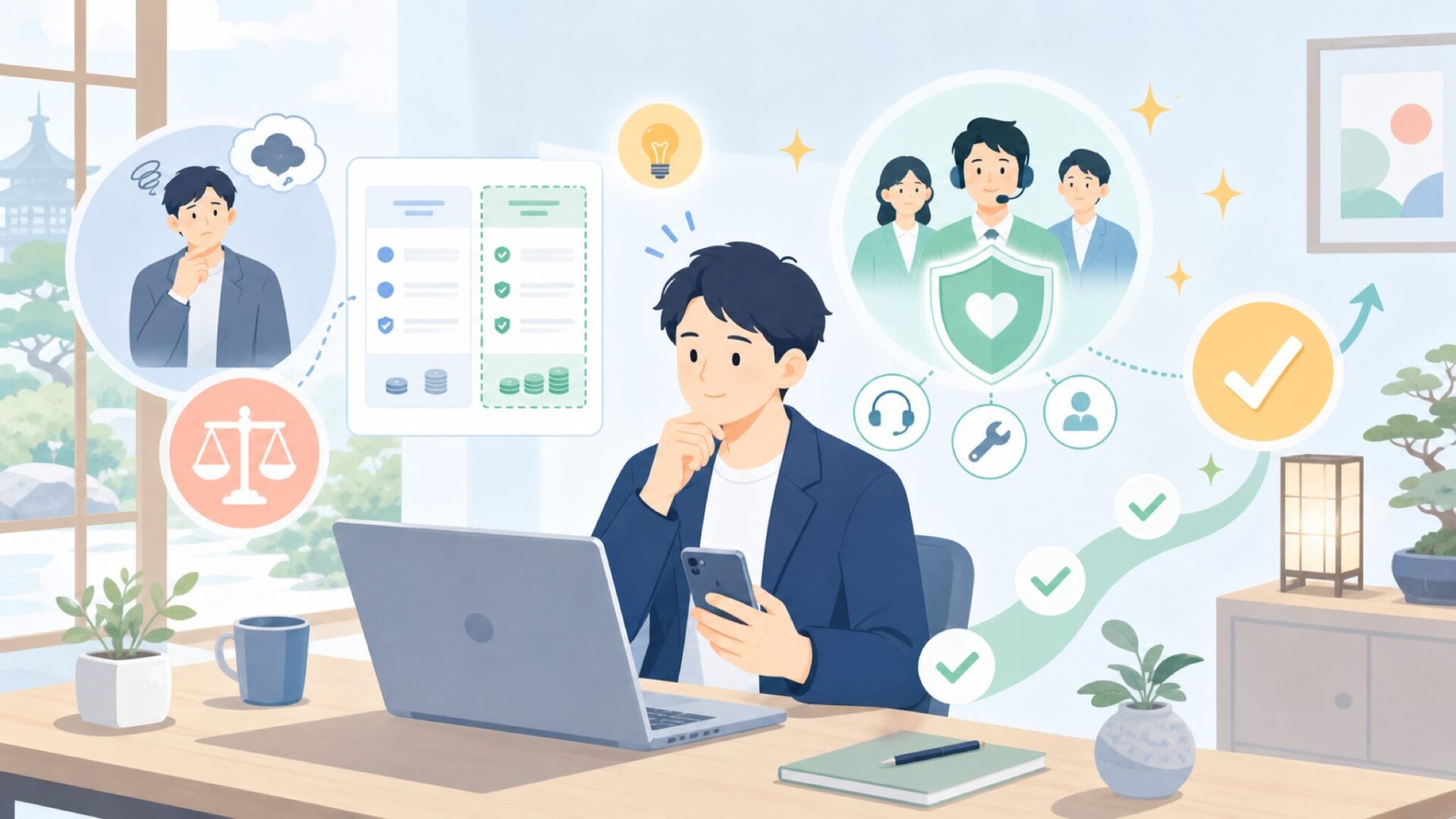 Sifelyの価格・購入方法とサポート体制を表すイラスト