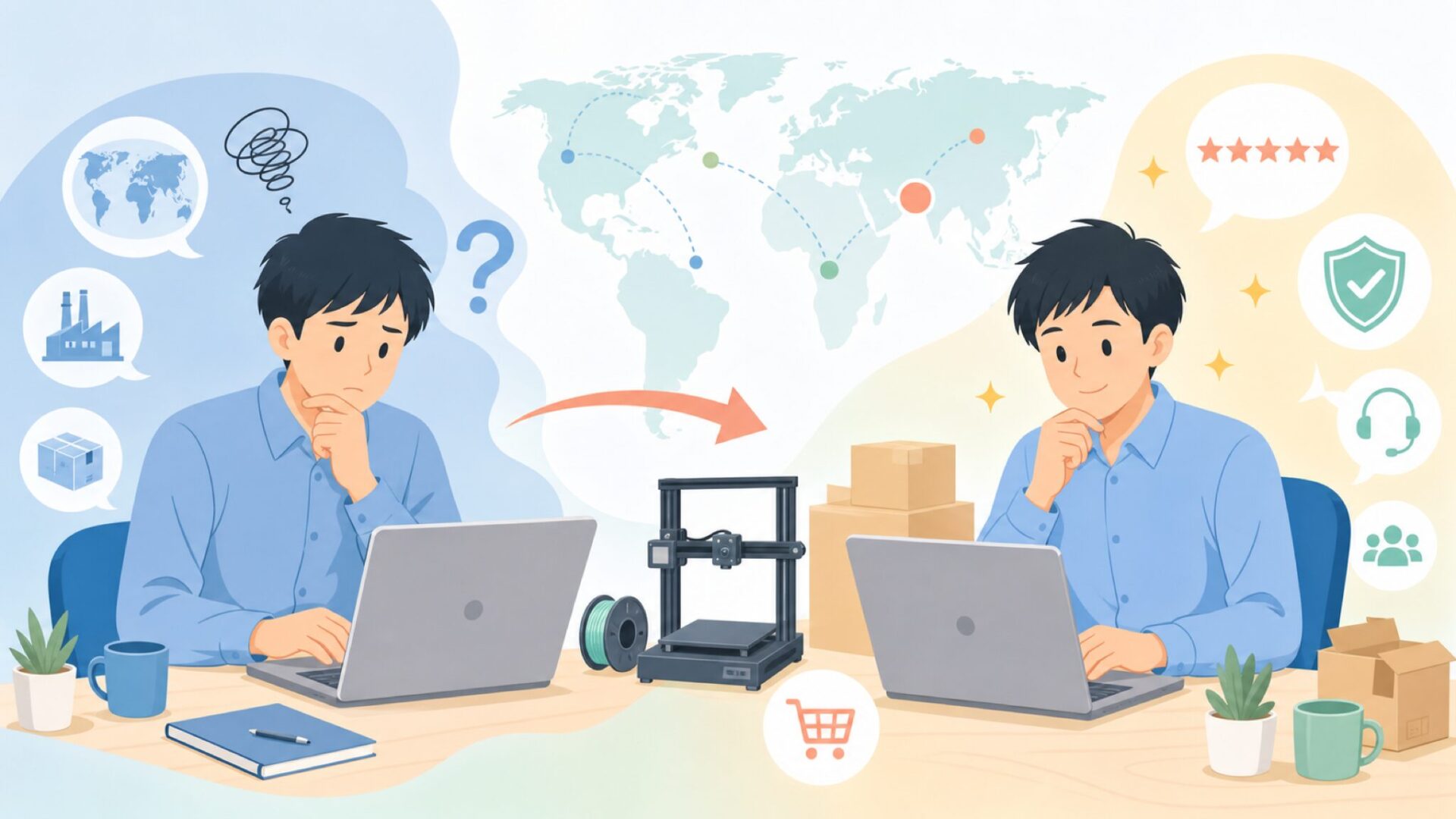 アフターサービス・保証の実態——海外メーカーとうまく付き合う方法を表すイラスト