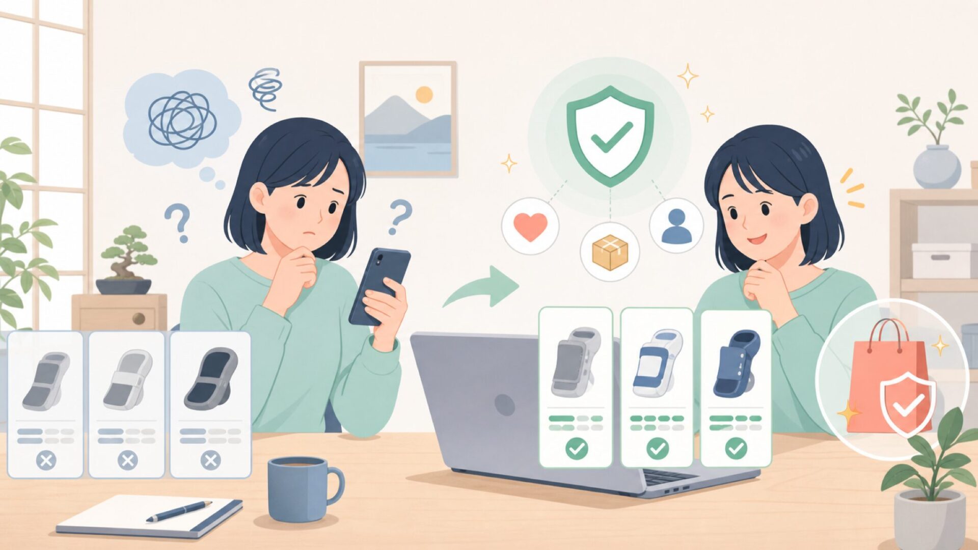 Dexasを安心して購入できる場所を表すイラスト