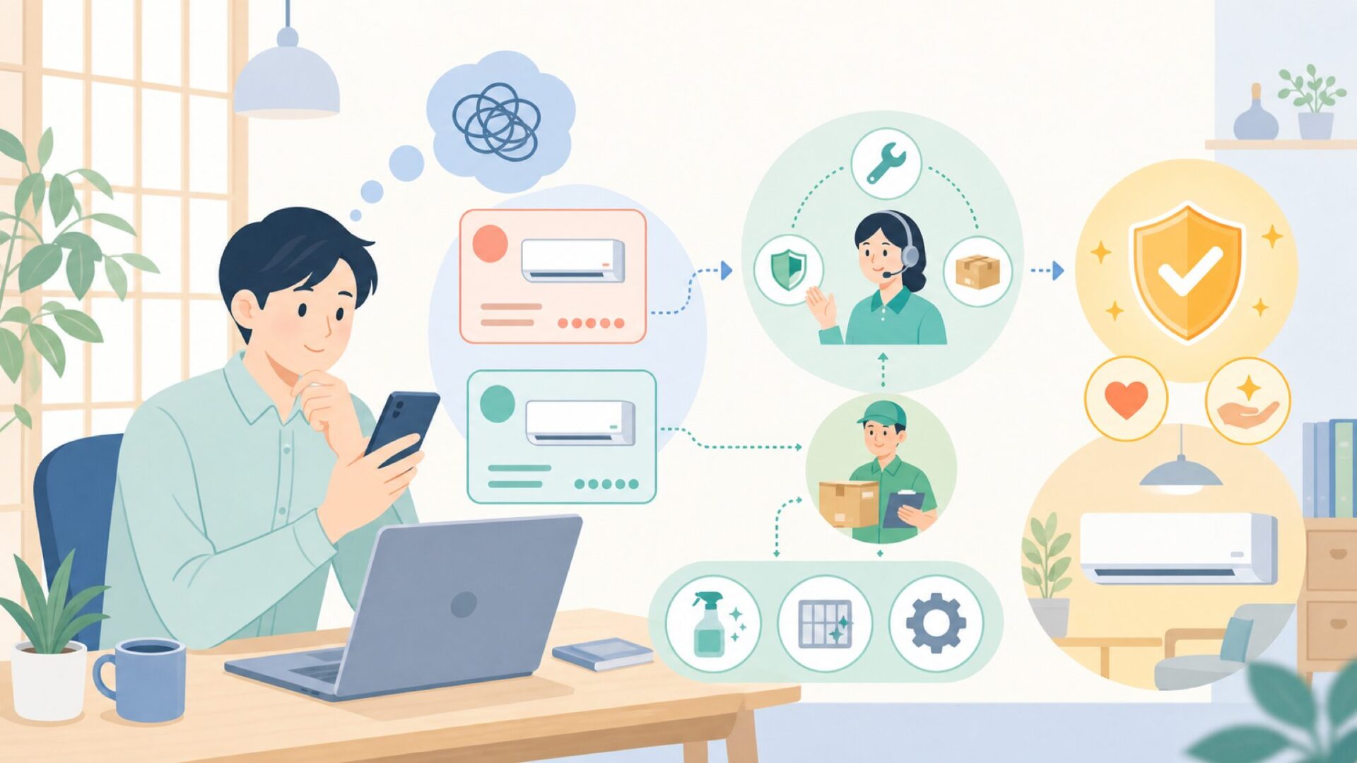 FOREOと長くつきあうための公式サービス活用術を表すイラスト