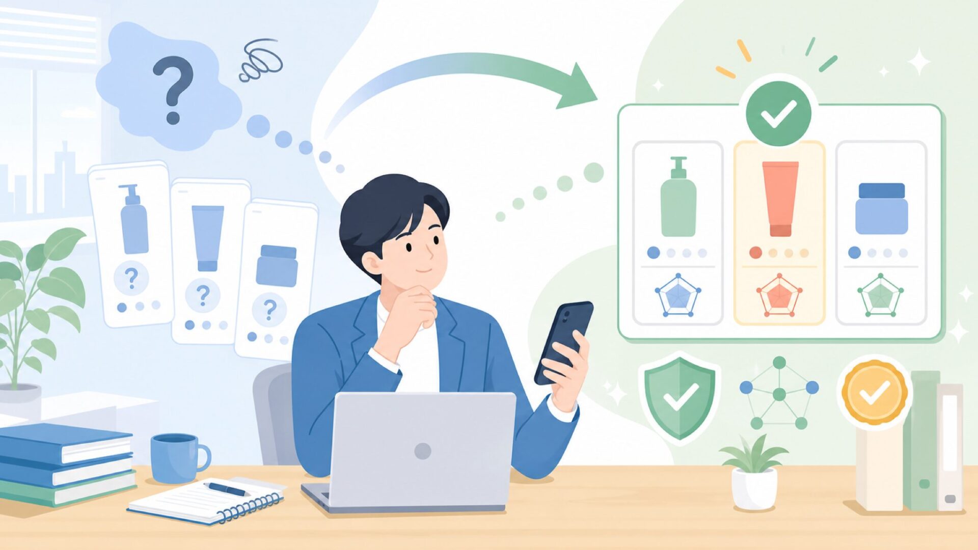 「聞いたことないブランド」から「信頼できる候補」に変わる理由を表すイラスト