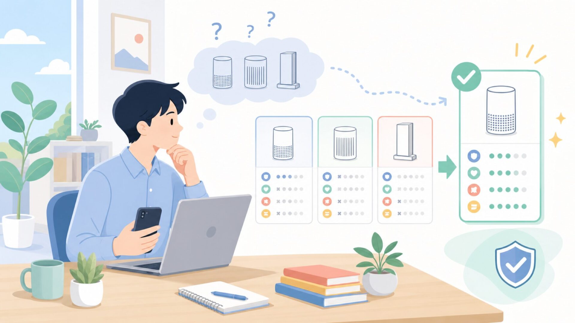 GROVIEW vs 同価格帯ライバルブランド比較を表すイラスト