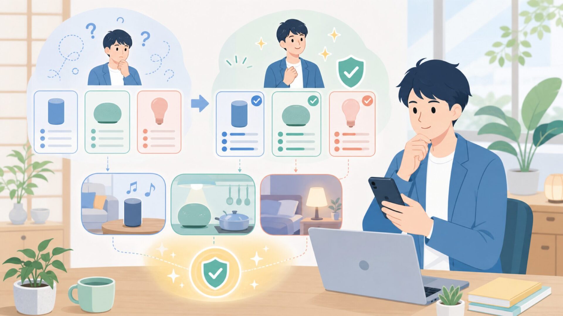 SwitchBot・Goveeとの比較——INKBIRDはどの用途で強いかを表すイラスト